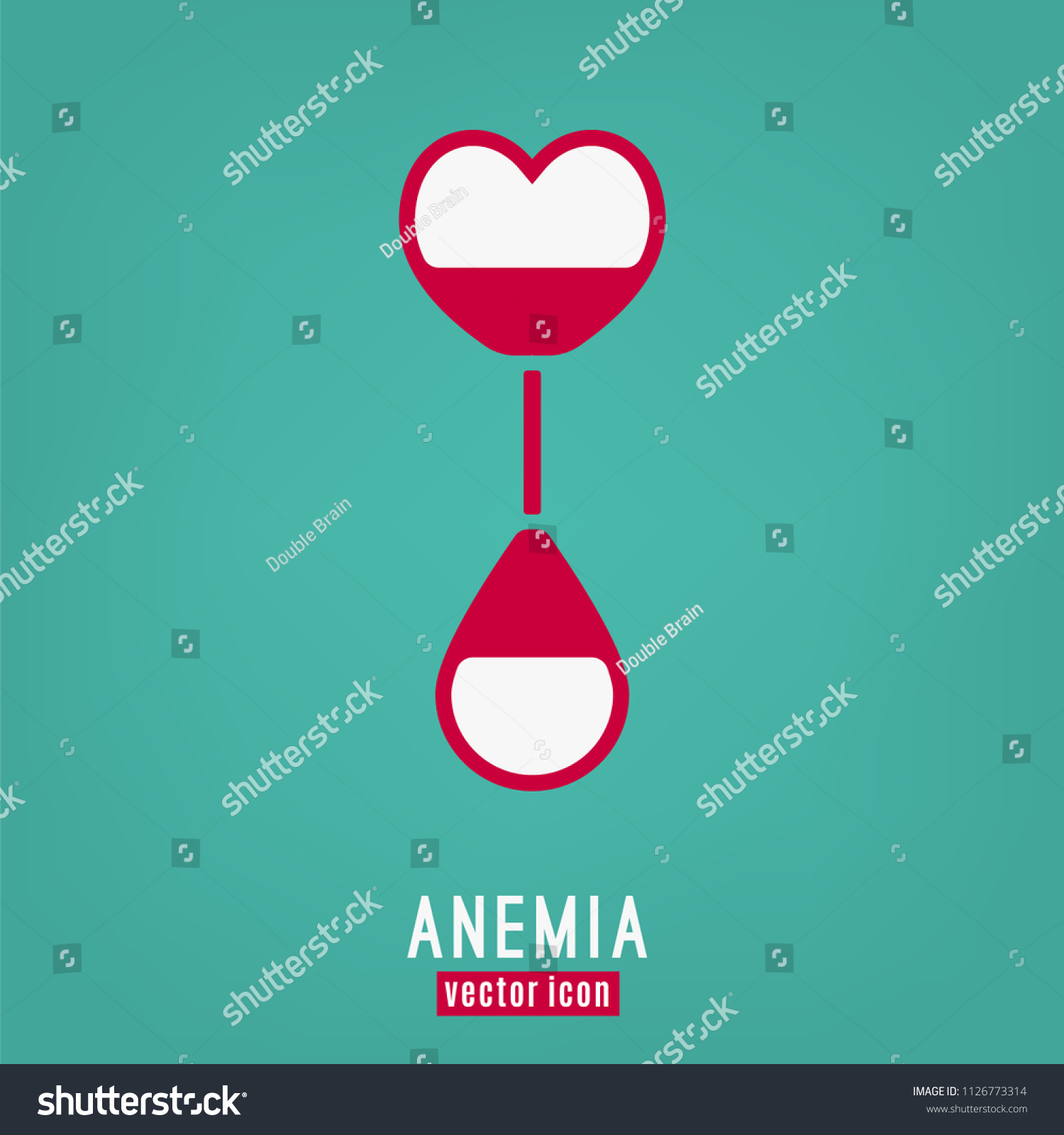 Anemia And Hemophilia Icon In Red And White Royalty Free Stock Vector