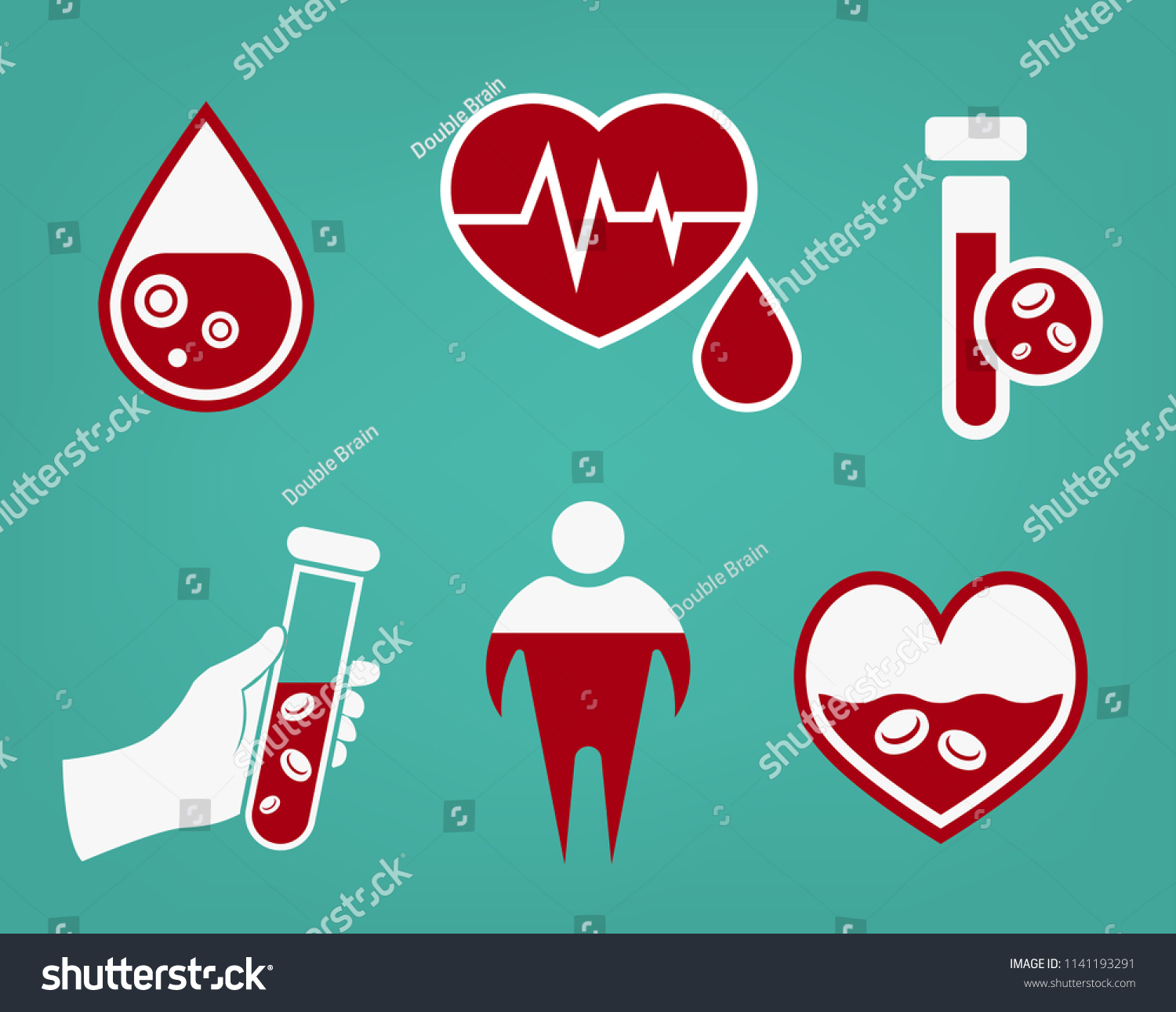 Anemia And Hemophilia Icons Set In Red And White Royalty Free Stock