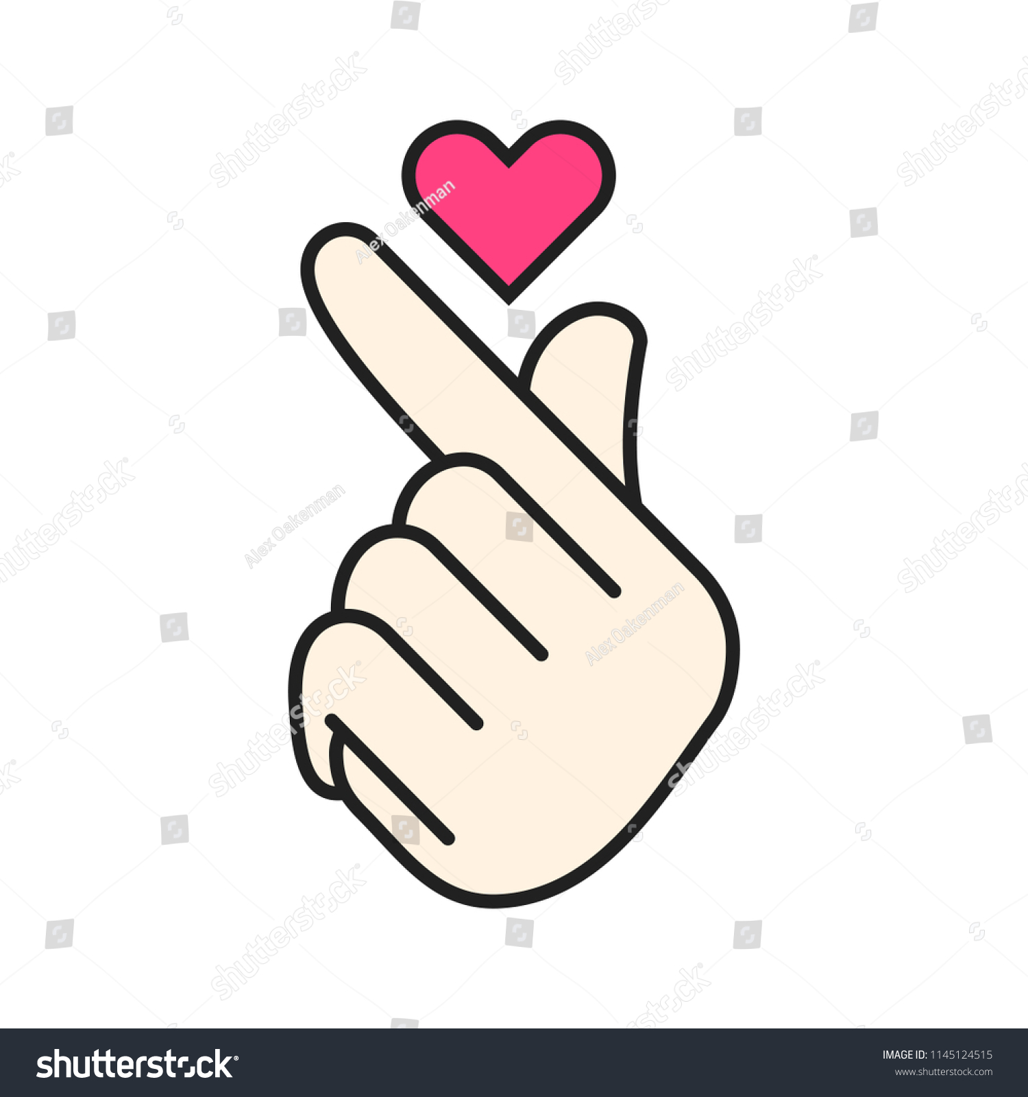 Vector Korean Heart Hand Gesture Symbol Royalty Free Stock Vector