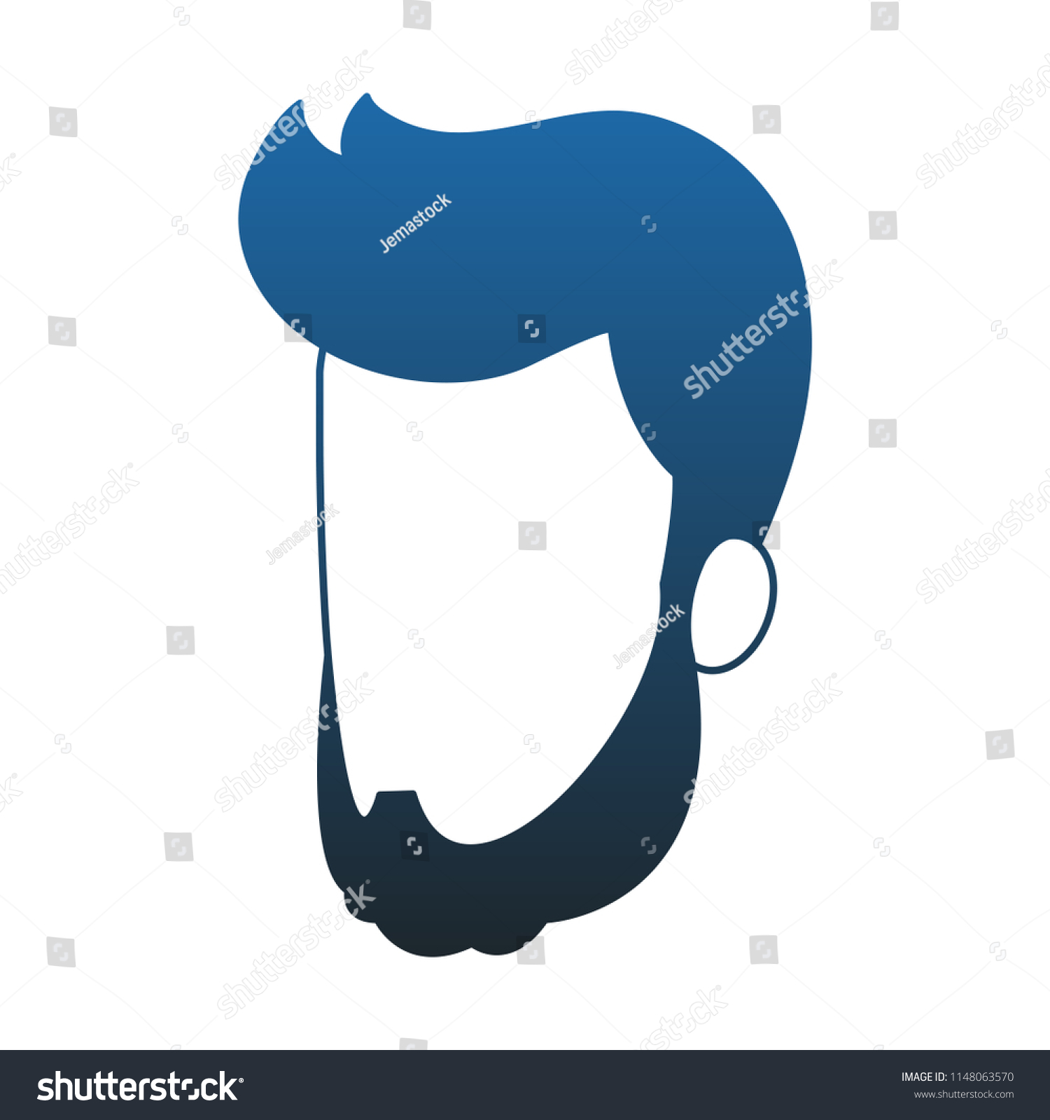 Man Faceless Head In Blue Lines Royalty Free Stock Vector