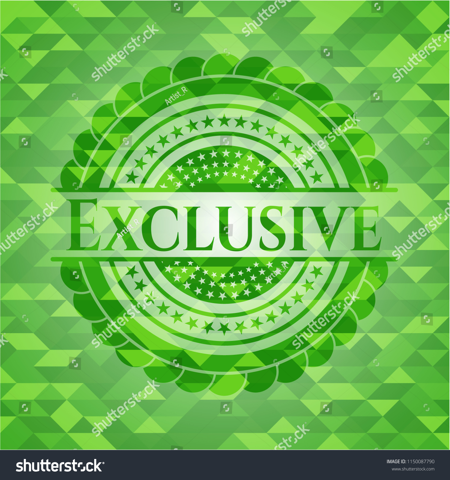 Exclusive Realistic Green Mosaic Emblem Royalty Free Stock Vector