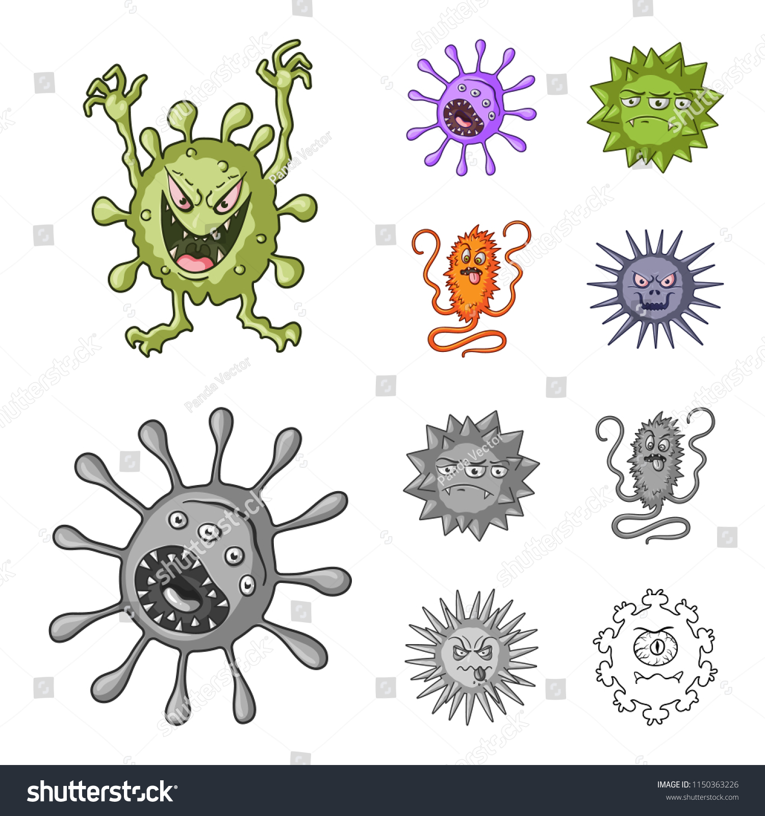 Different Types Of Microbes And Viruses Viruses Royalty Free Stock