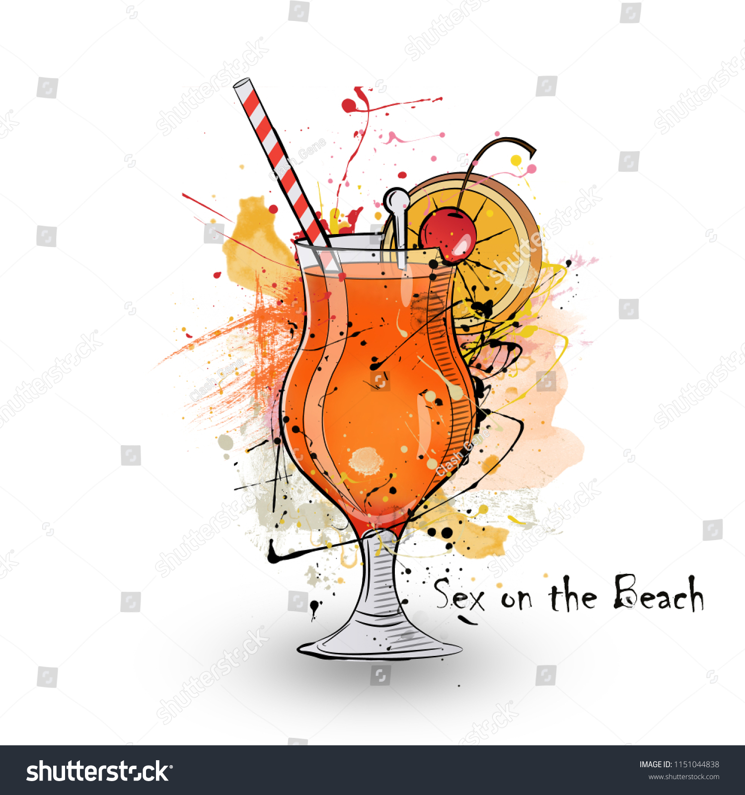 Hand Drawn Illustration Of Cocktail Sex On The Royalty Free Stock