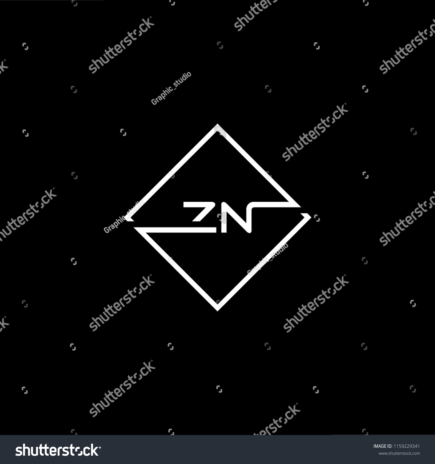 Initial Letter ZN NZ Minimalist Art Monogram Royalty Free Stock