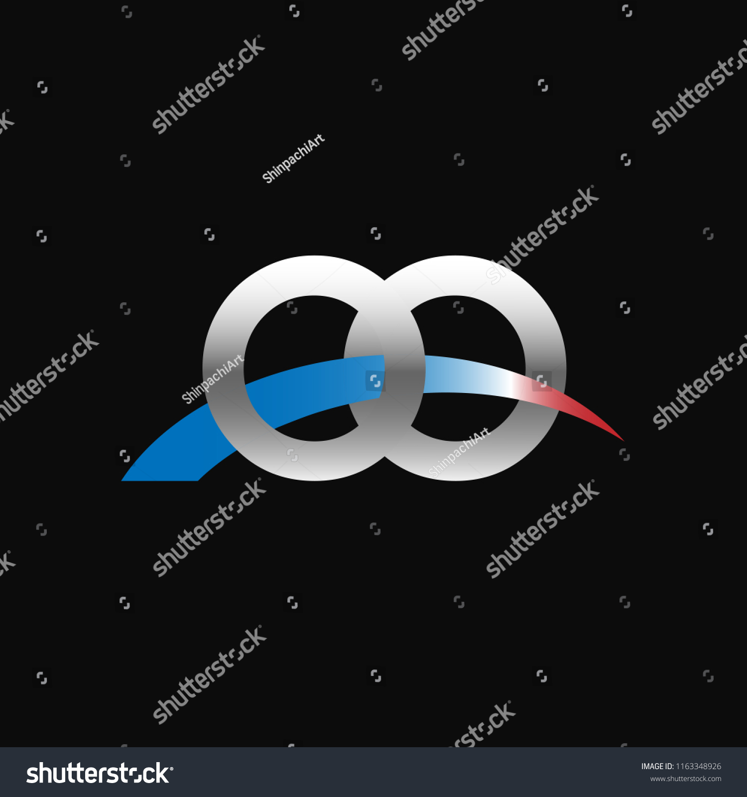 Initial Letters OO Overlapping Movement Swoosh Royalty Free Stock