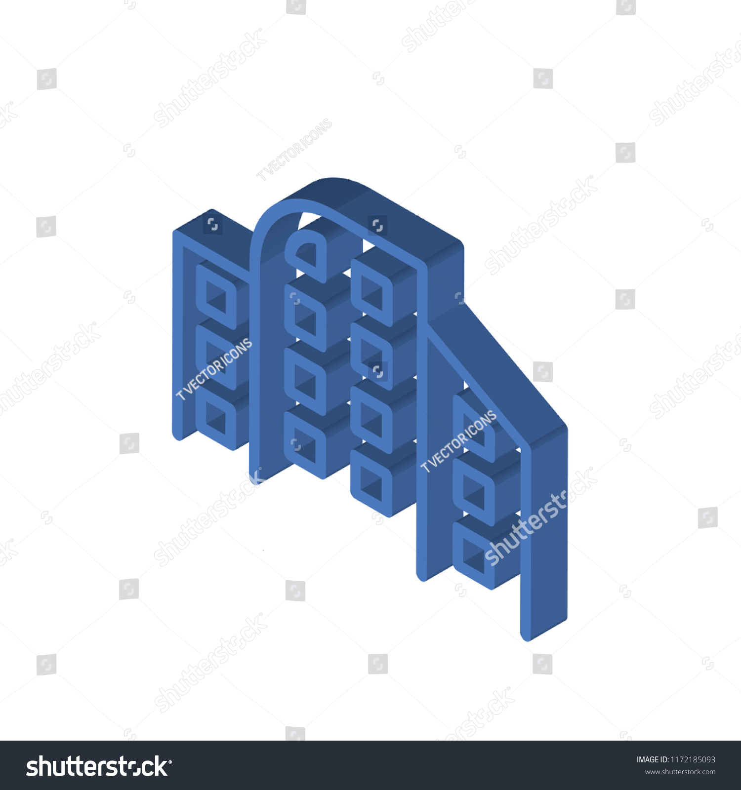 Building Isometric Left Top View D Icon Royalty Free Stock Vector