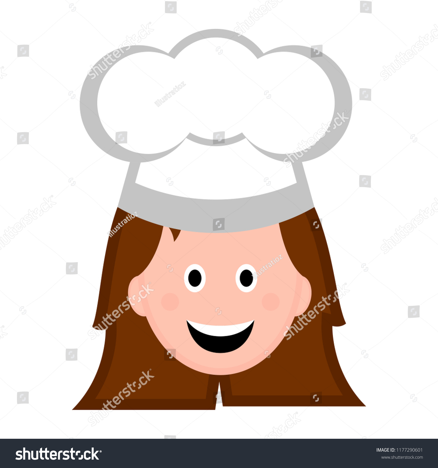 Isolated Female Chef Avatar Royalty Free Stock Vector 1177290601