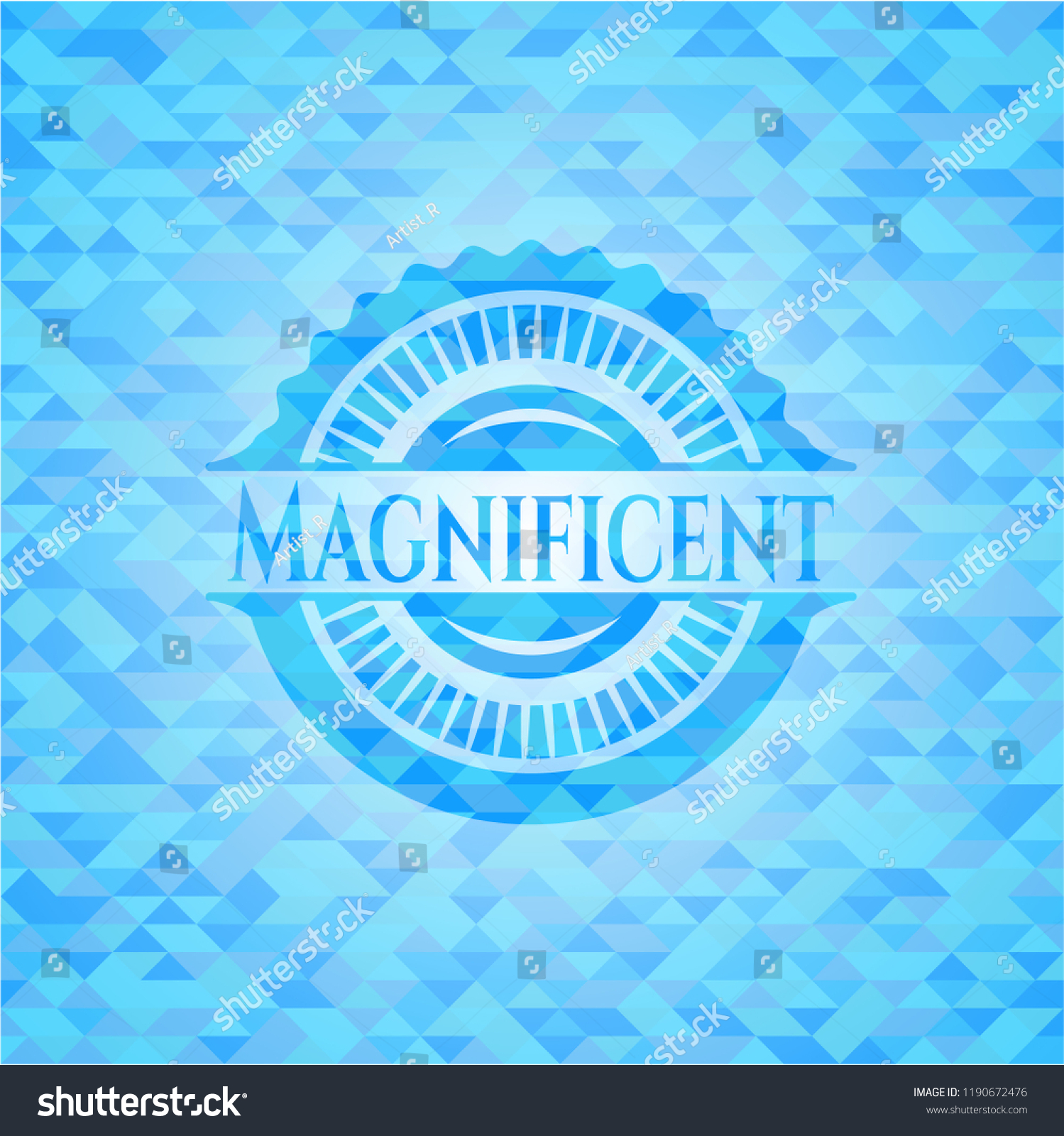 Magnificent Realistic Sky Blue Mosaic Emblem Royalty Free Stock