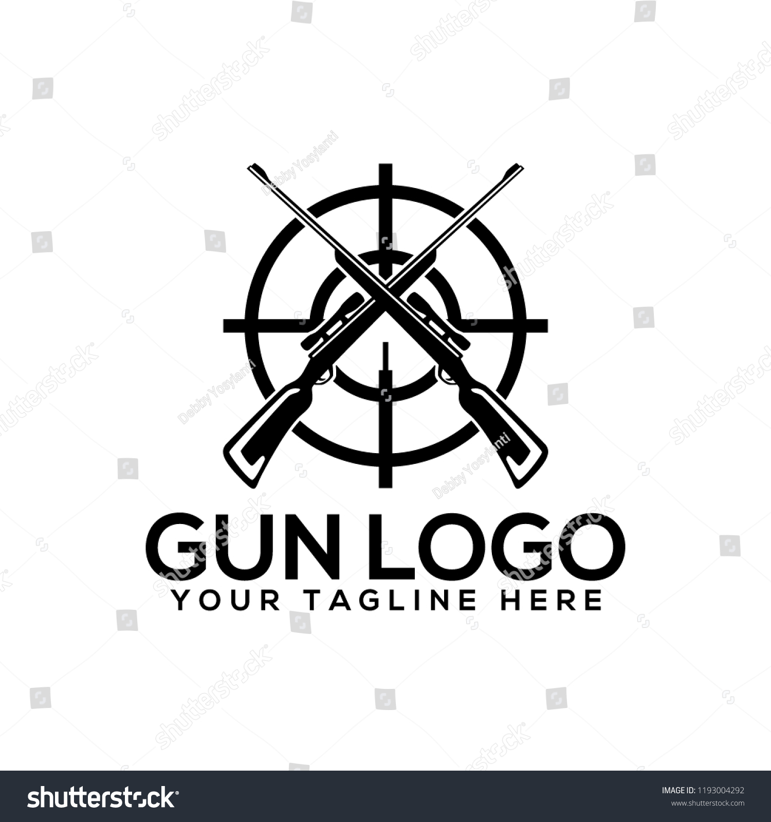 Creative Gun Logo Design Gun Logo Template Royalty Free Stock Vector