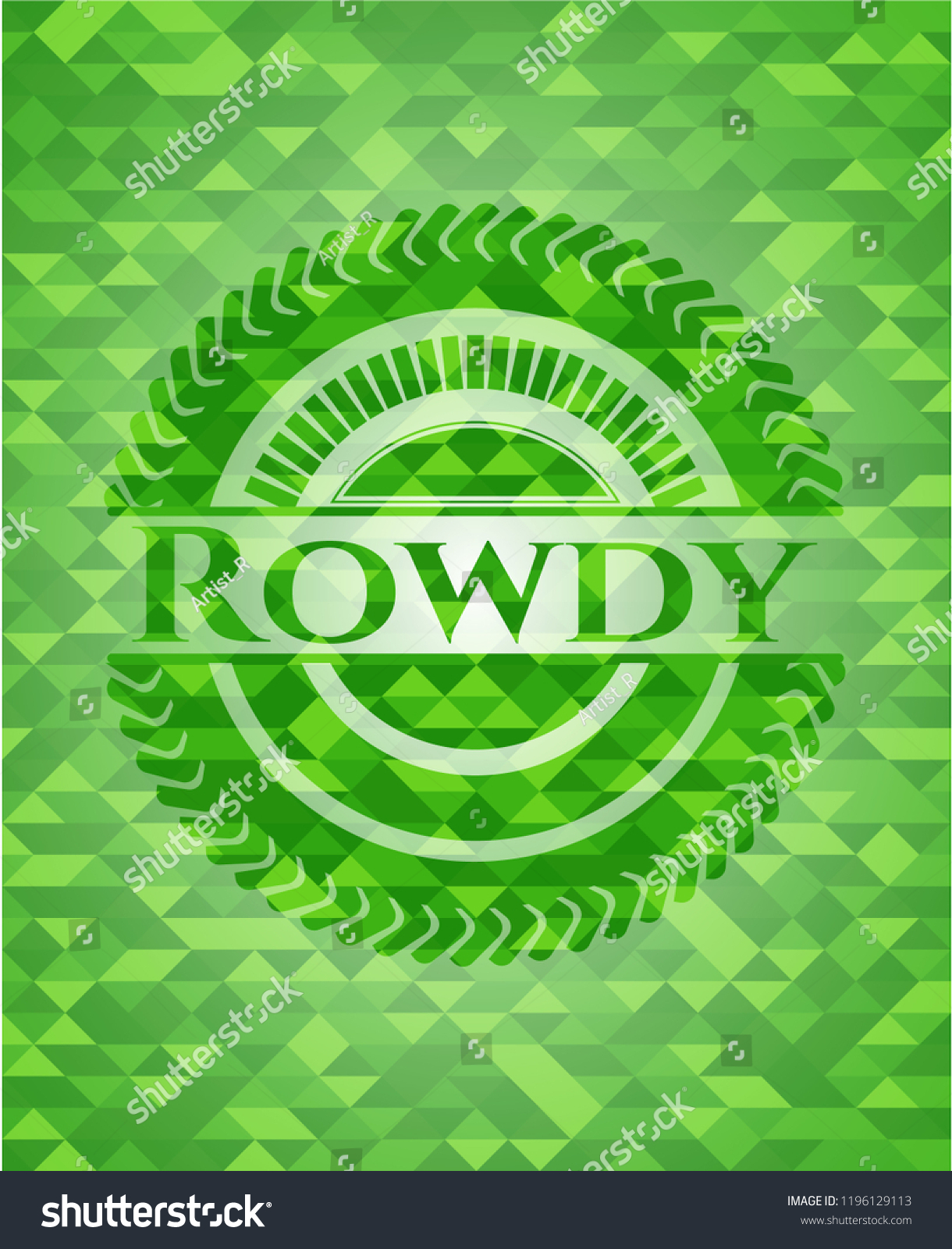 Rowdy Realistic Green Mosaic Emblem Royalty Free Stock Vector