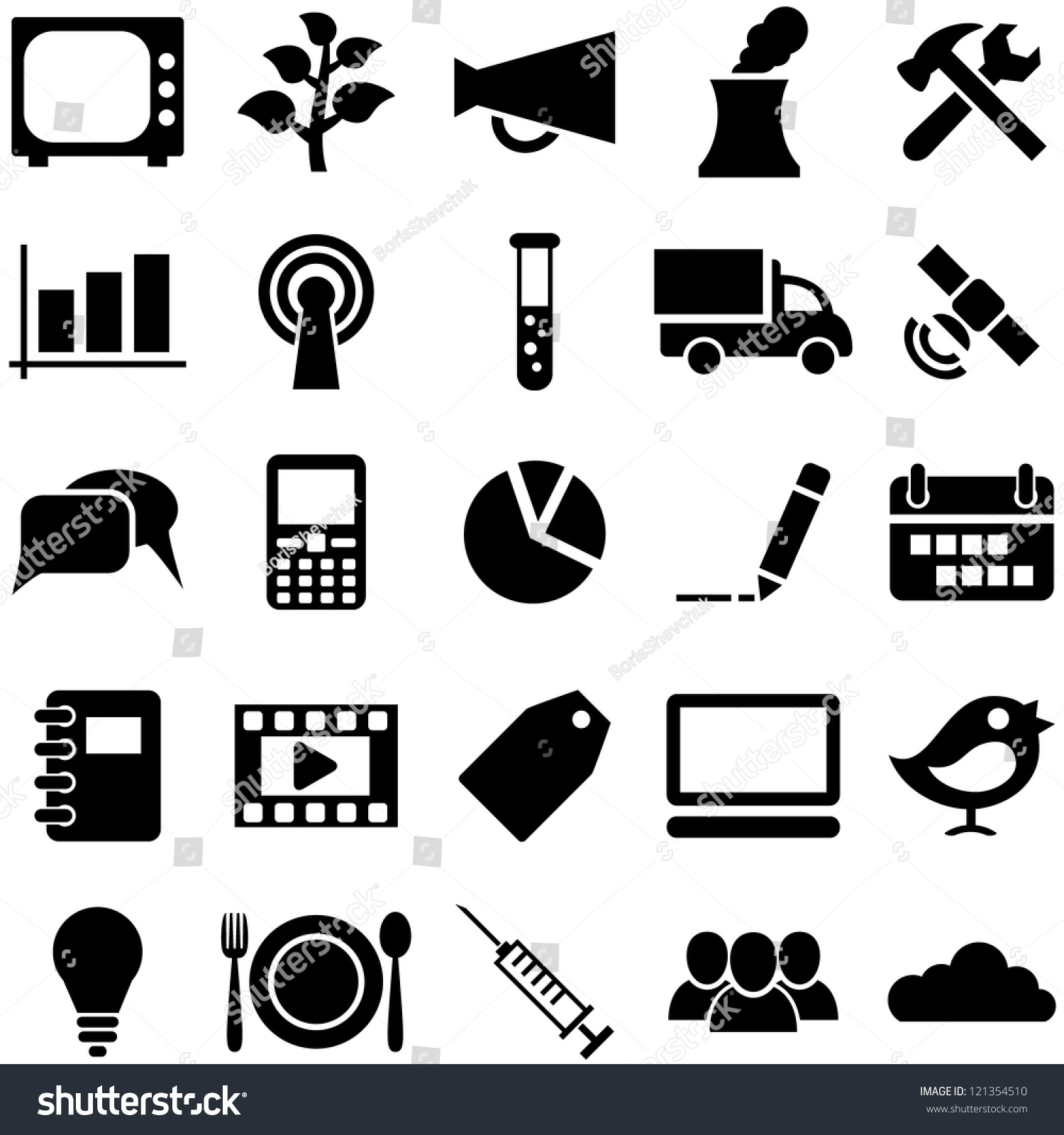 Set Icons And Symbols Pictogrammes For Web Royalty Free Stock