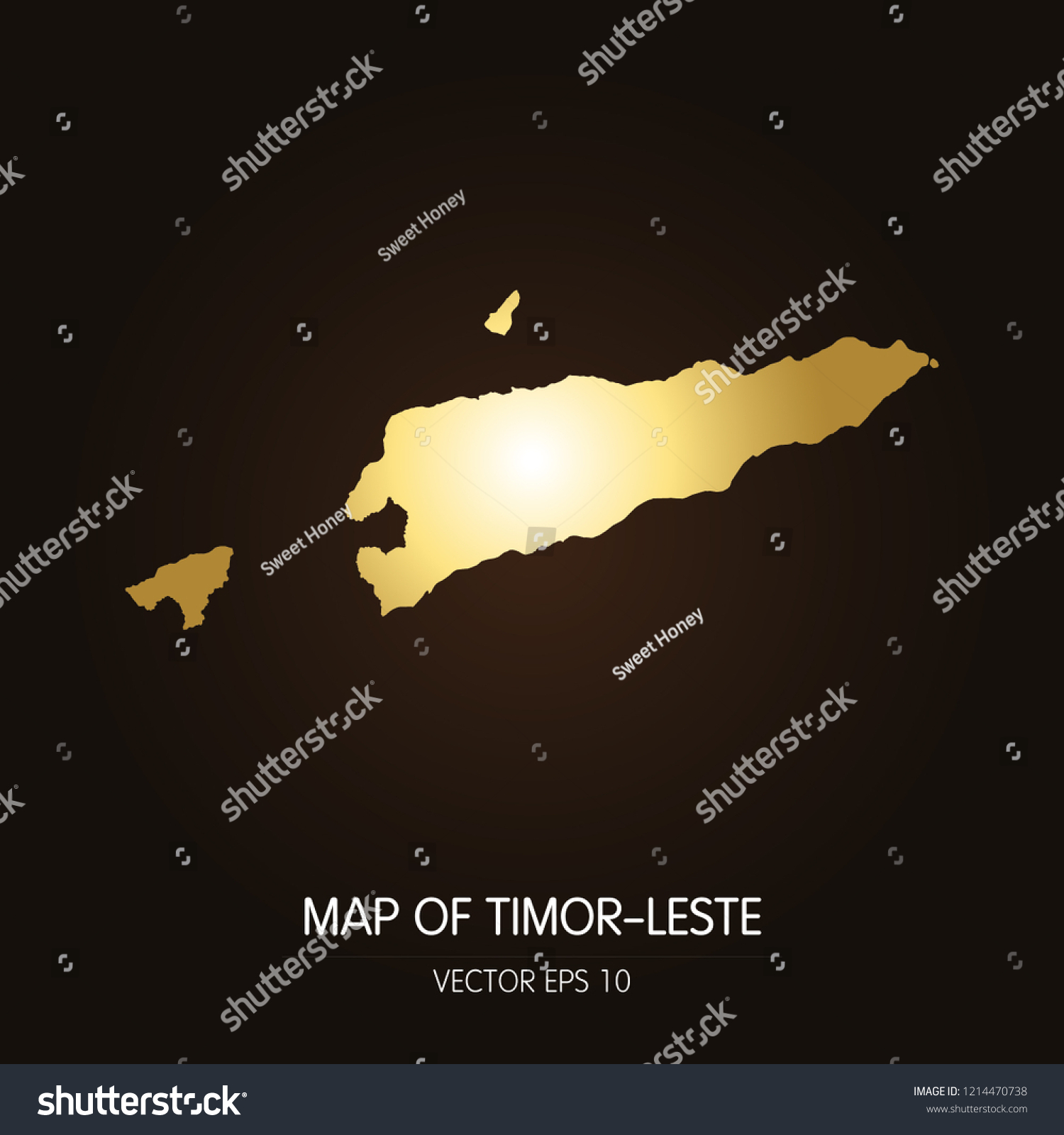 Gold Map Of Timor Leste Timor Leste Map On A Royalty Free Stock