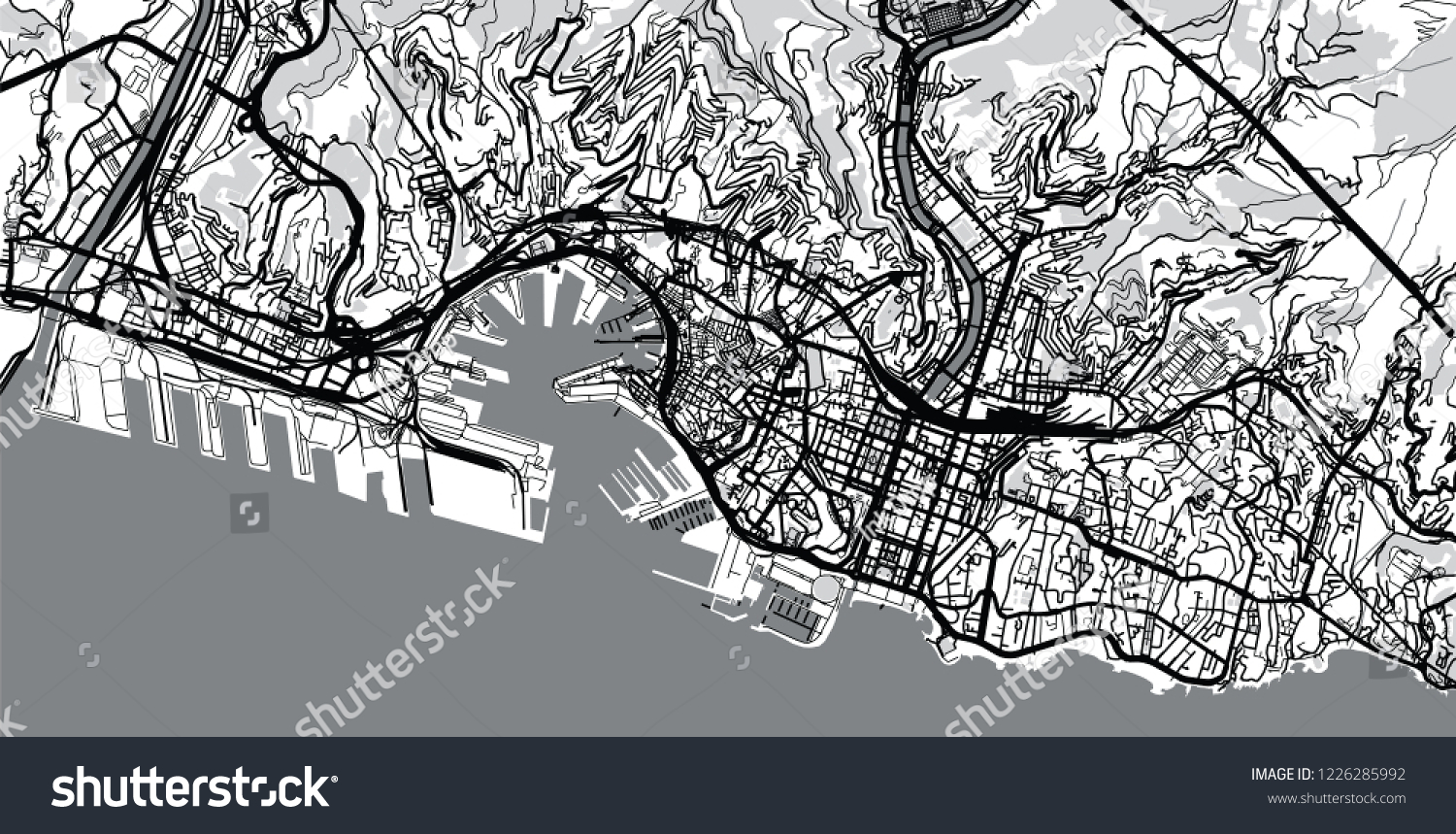 Urban Vector City Map Of Genoa Italy Royalty Free Stock Vector