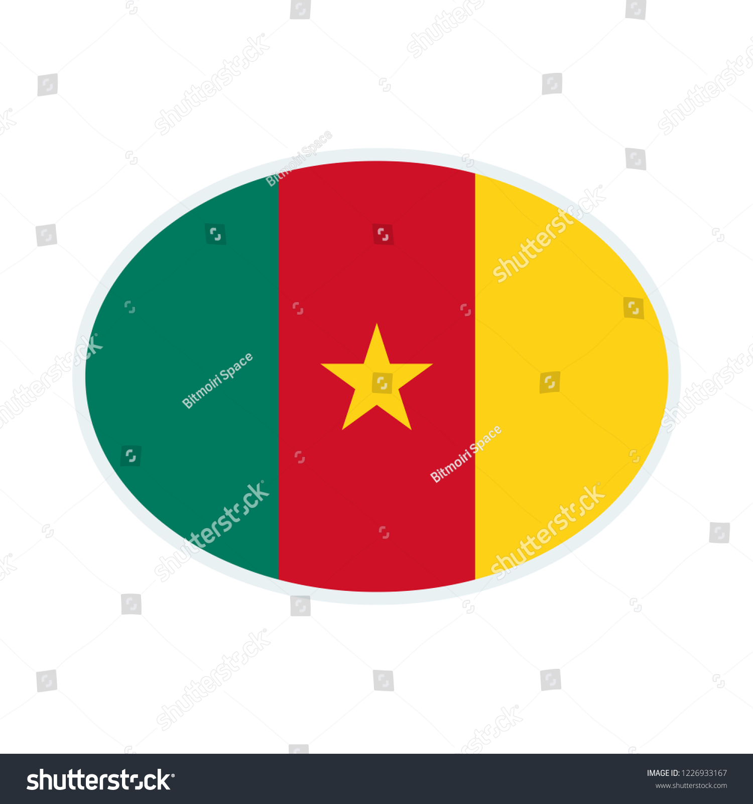 Cameroon Flag Cameroon Ellipse Flag Royalty Free Stock Vector