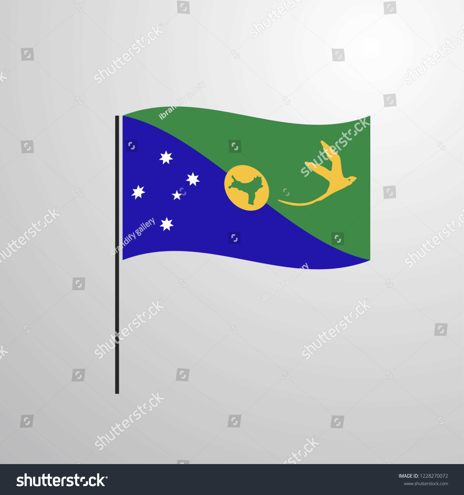 Christmas Island Waving Flag Royalty Free Stock Vector