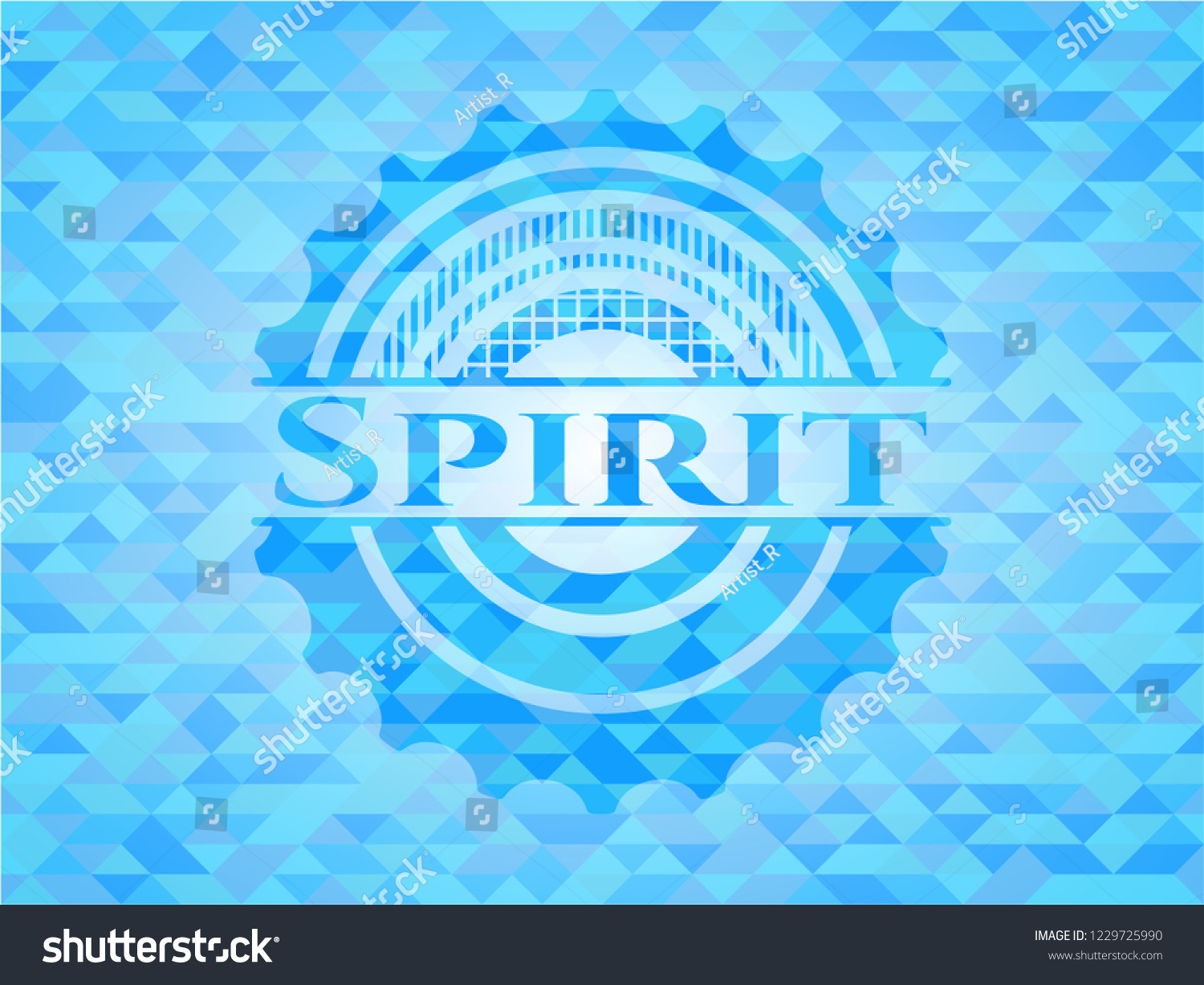 Spirit Realistic Light Blue Mosaic Emblem Royalty Free Stock Vector