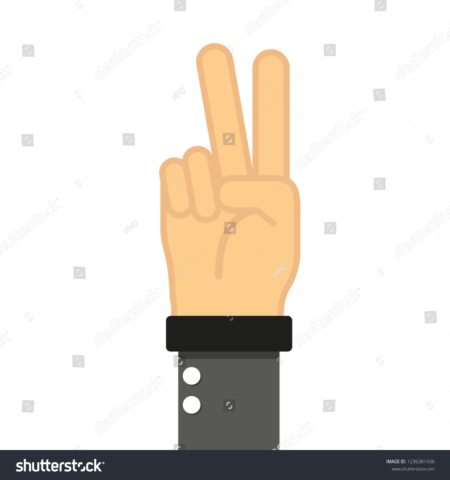 Hand Gestures Lineal Icon Royalty Free Stock Vector 1236381436