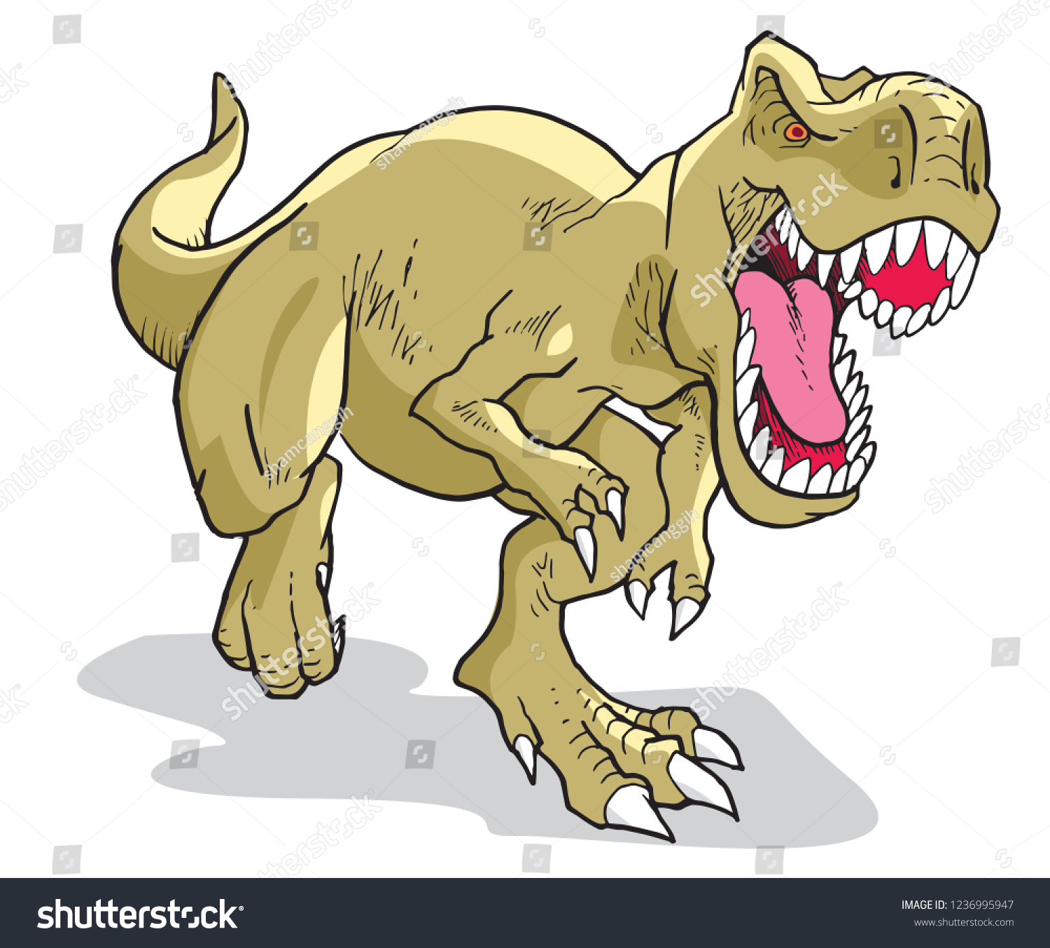 Tyrannosaurus Rex Vector Illustration Full Color Royalty Free Stock