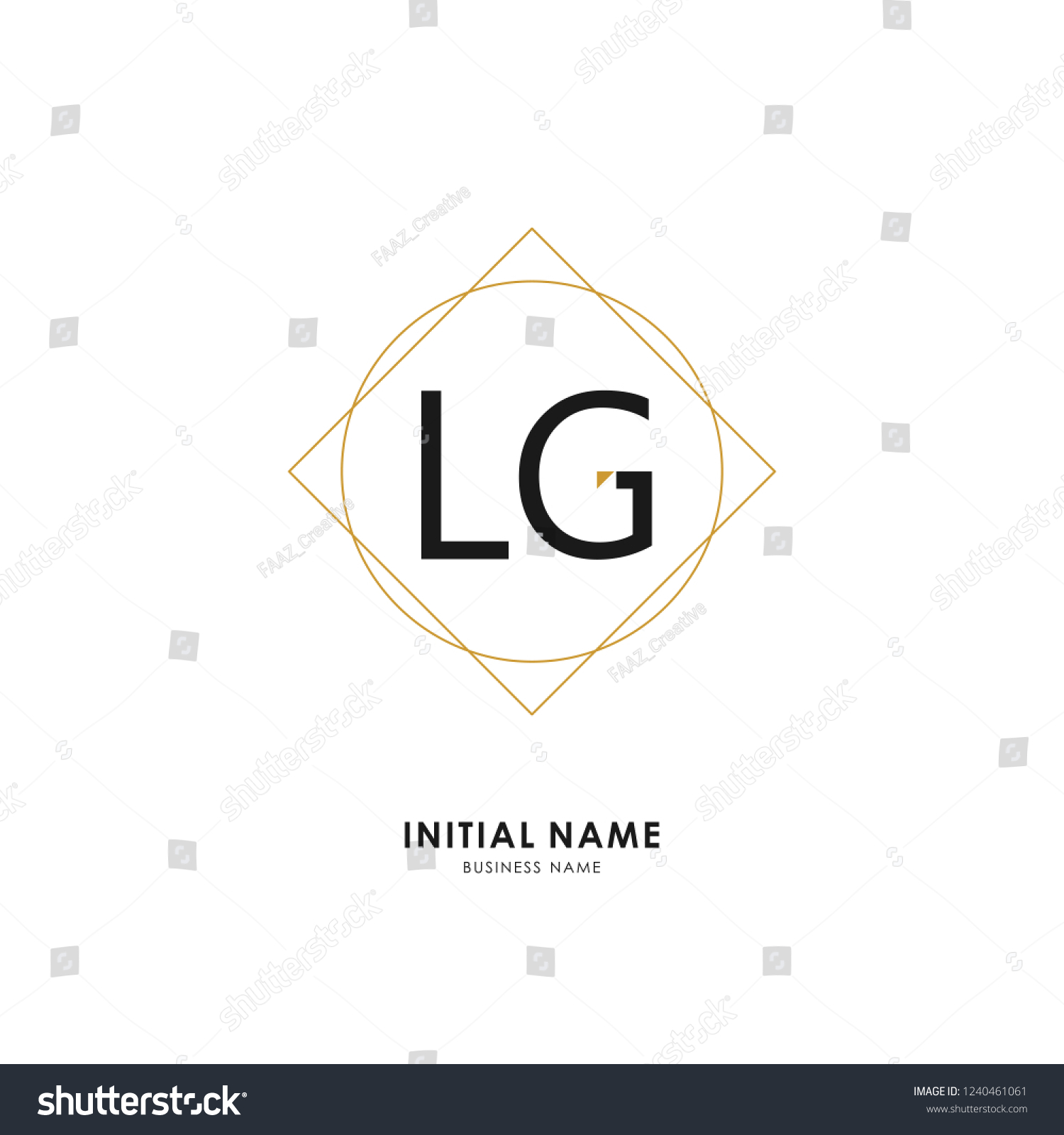 L G LG Initial Logo Letter With Minimalist Royalty Free Stock Vector