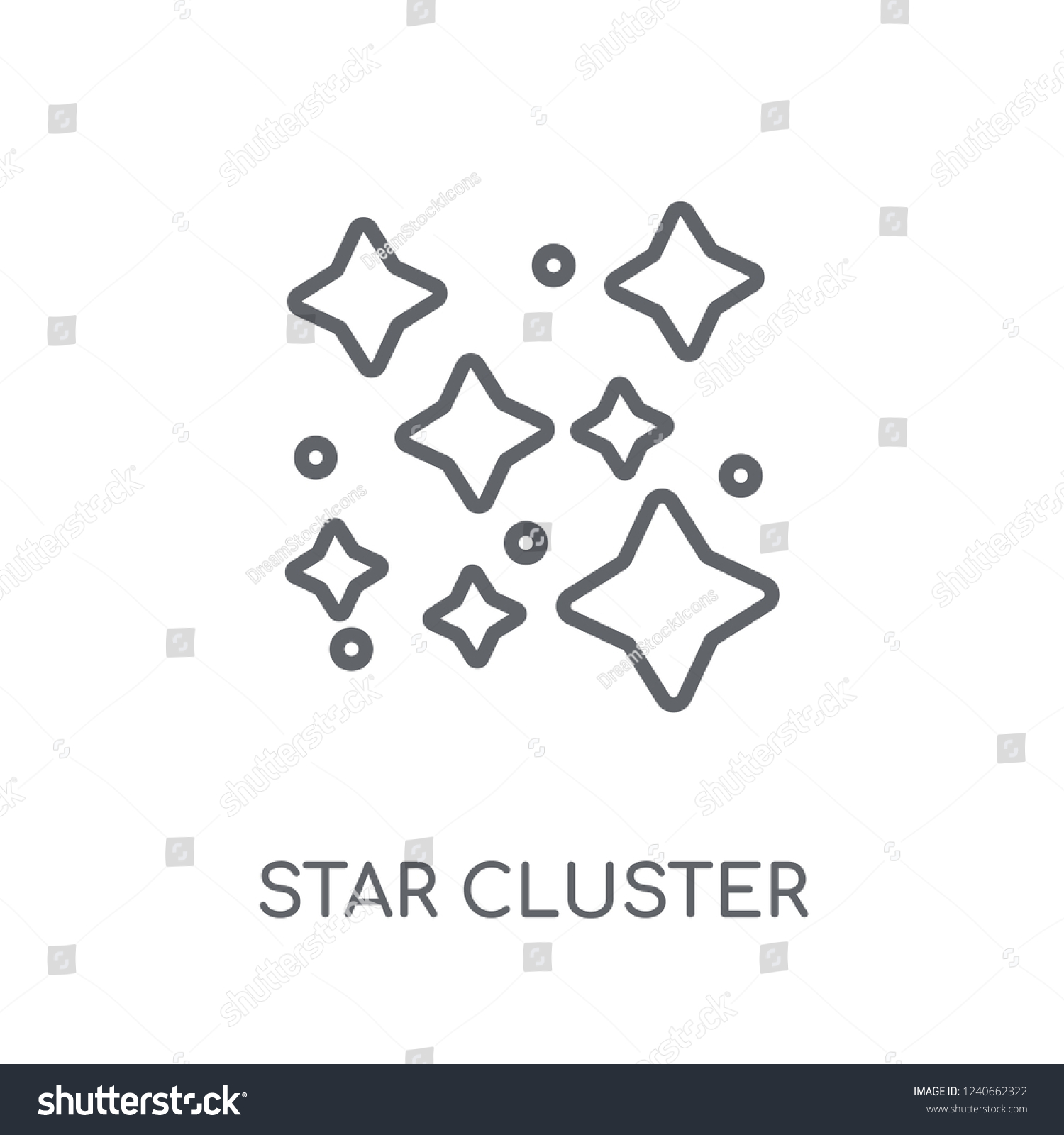 Star Cluster Linear Icon Modern Outline Star Royalty Free Stock