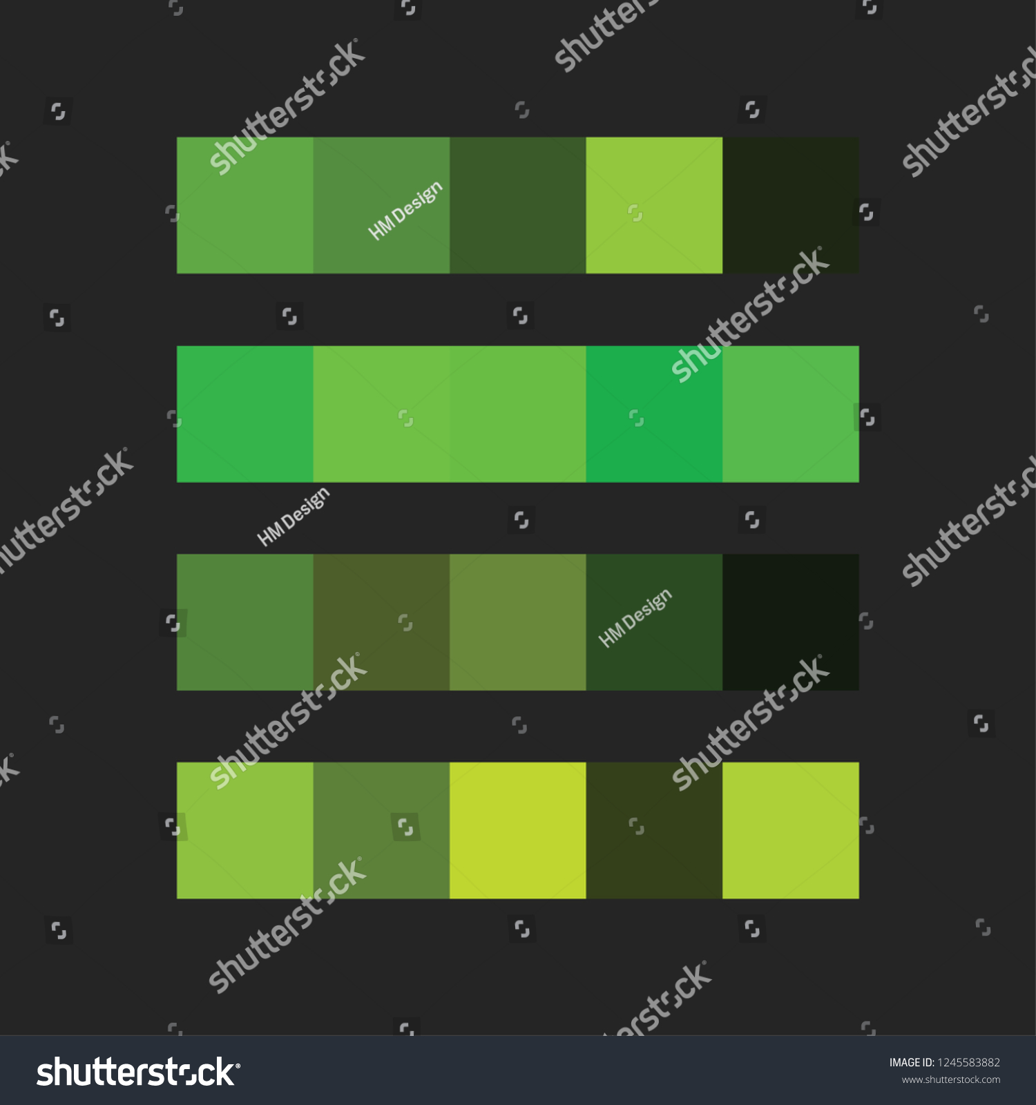 Green Color Palette Vector Illustration Royalty Free Stock Vector