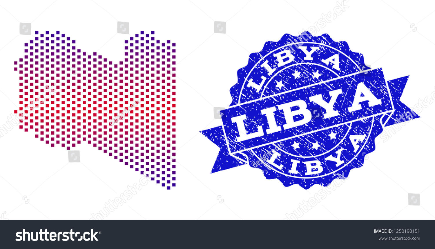 Geographic Composition Of Dotted Map Of Libya Royalty Free Stock