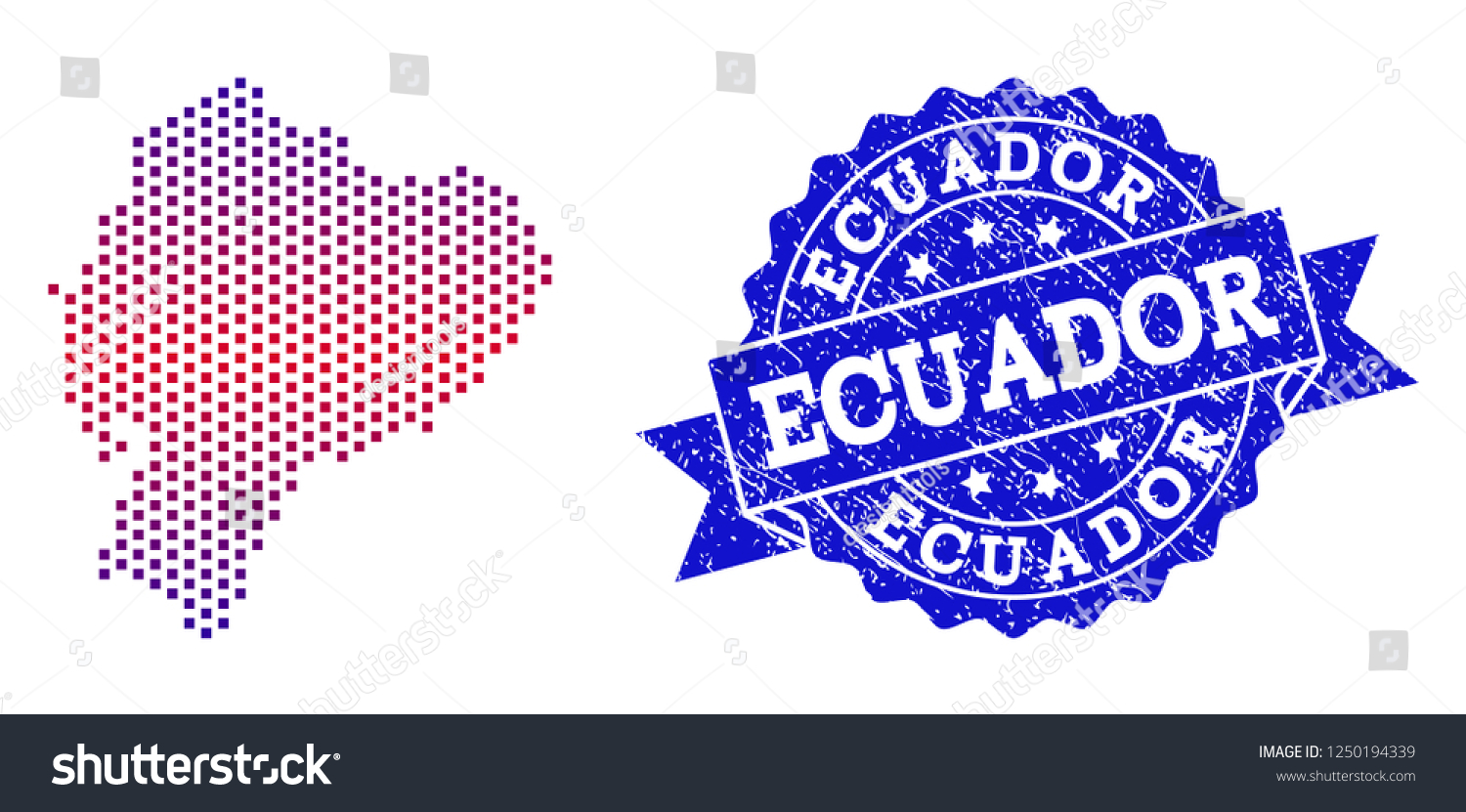 Geographic Collage Of Dotted Map Of Ecuador And Royalty Free Stock