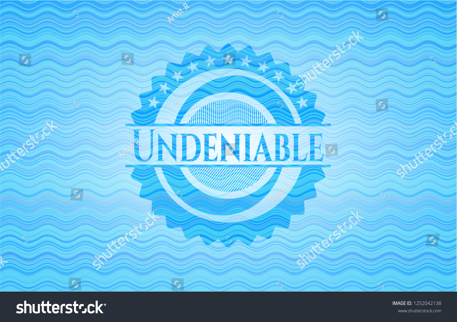 Undeniable Water Representation Style Emblem Royalty Free Stock