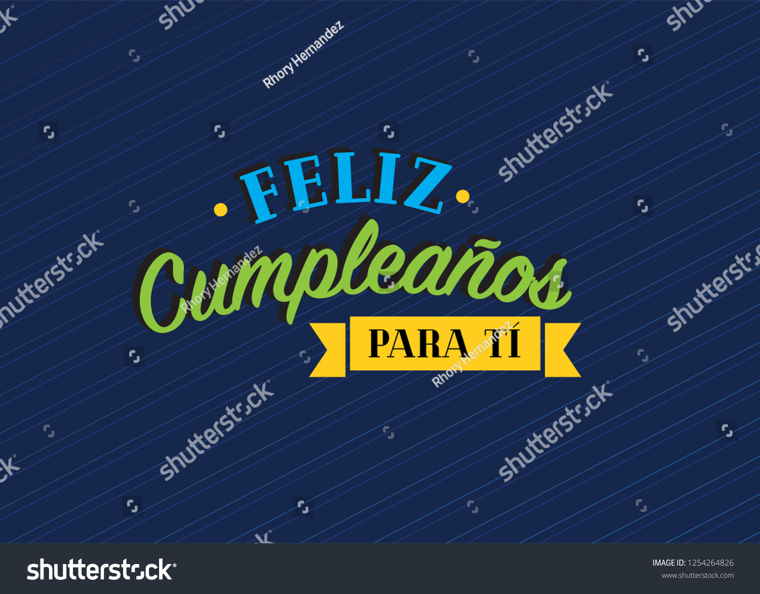 Feliz Cumplea Os Para Ti Translated Happy Royalty Free Stock Vector