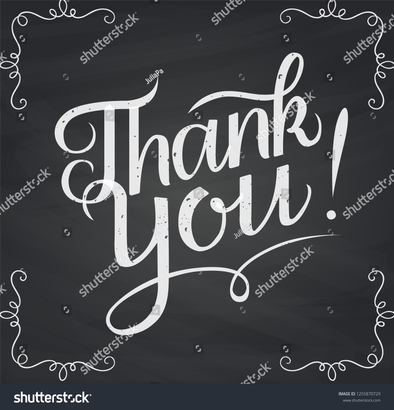 Hand Drawn Thank You Lettering Text Royalty Free Stock Vector