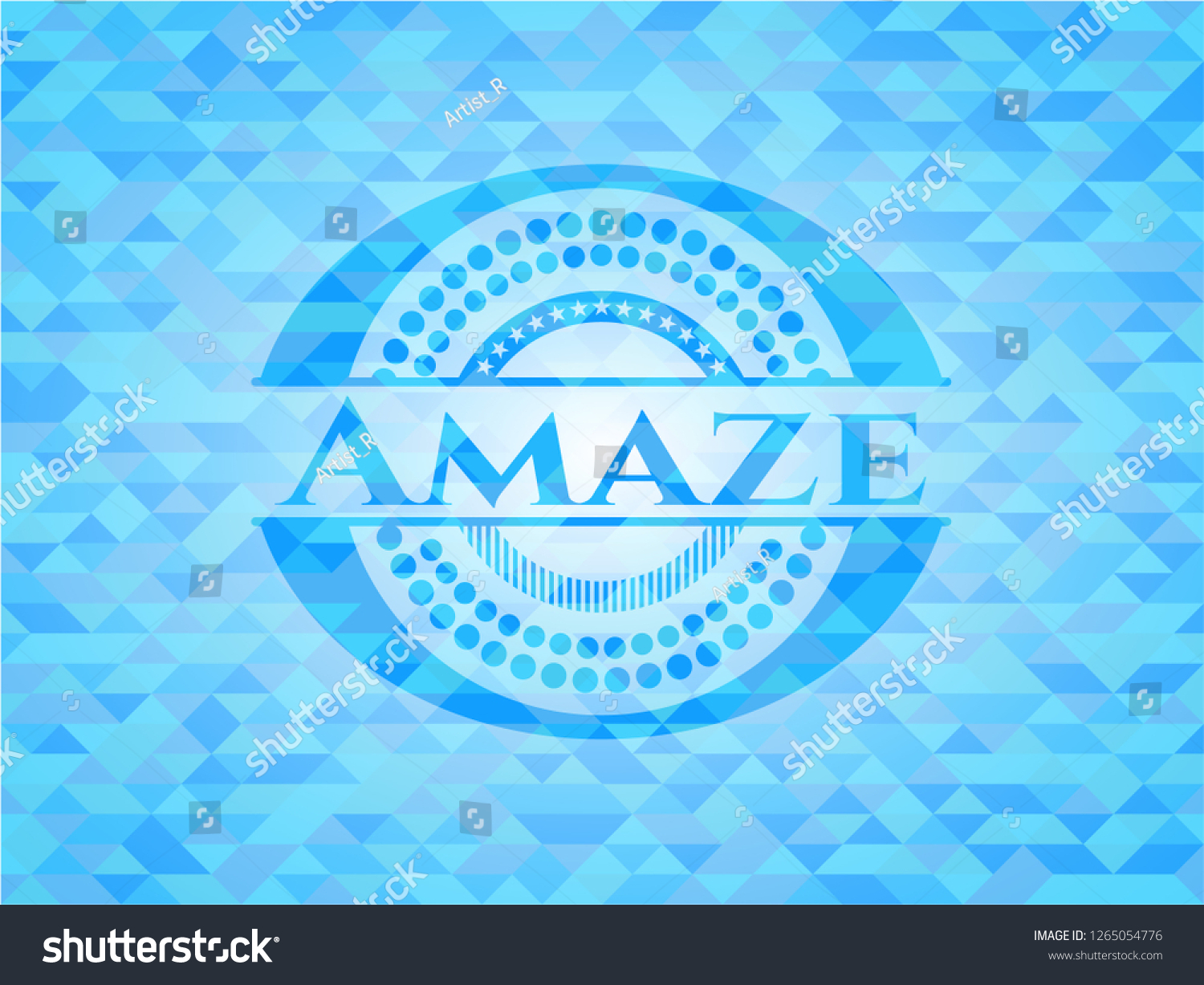 Amaze Realistic Light Blue Mosaic Emblem Royalty Free Stock Vector