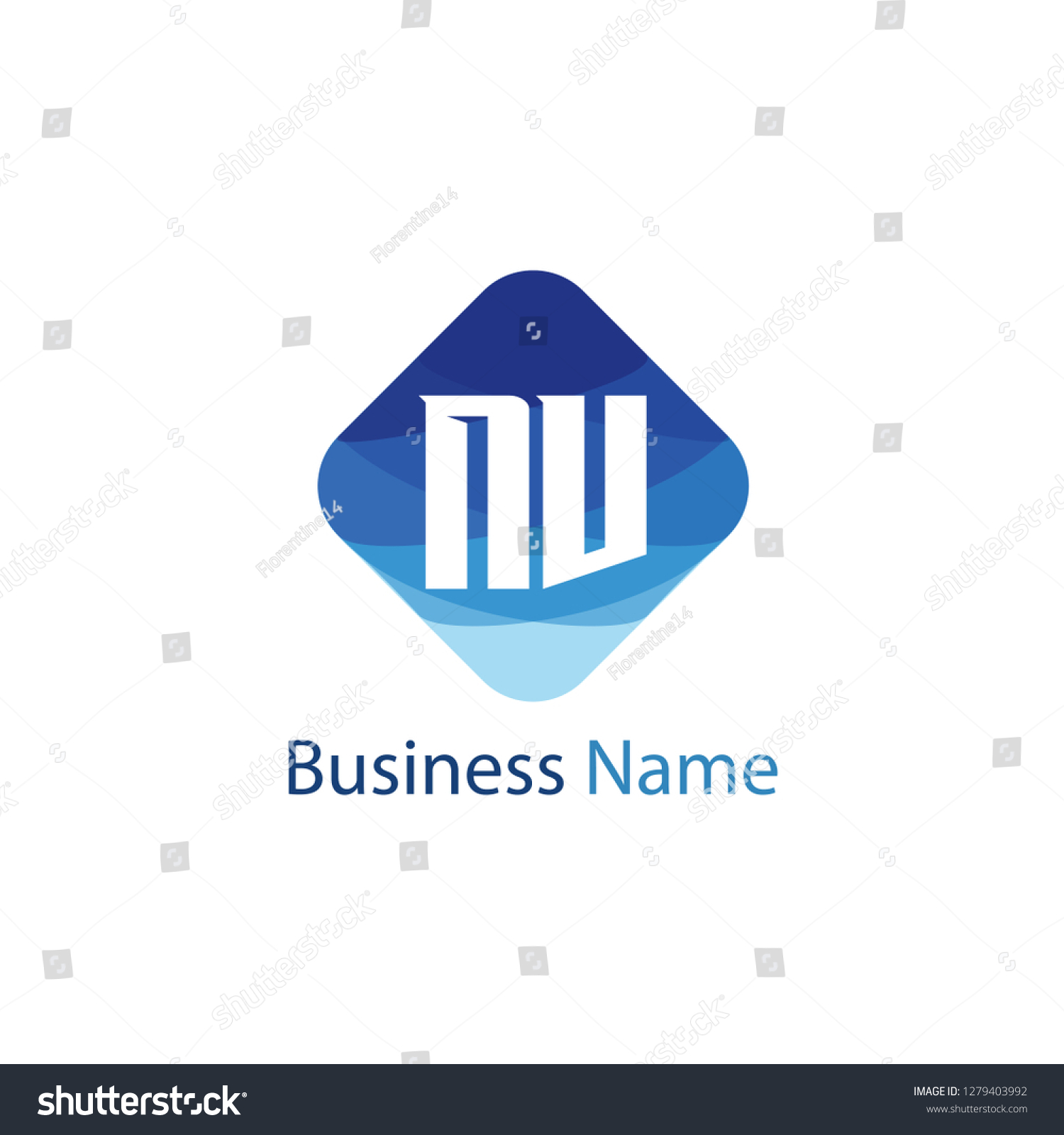 Initial Letter NV Logo Template Design Royalty Free Stock Vector