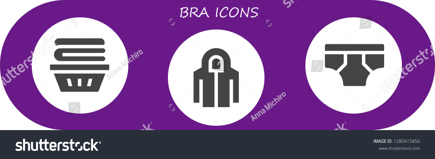 Bra Icon Set Filled Bra Icons Simple Modern Royalty Free Stock