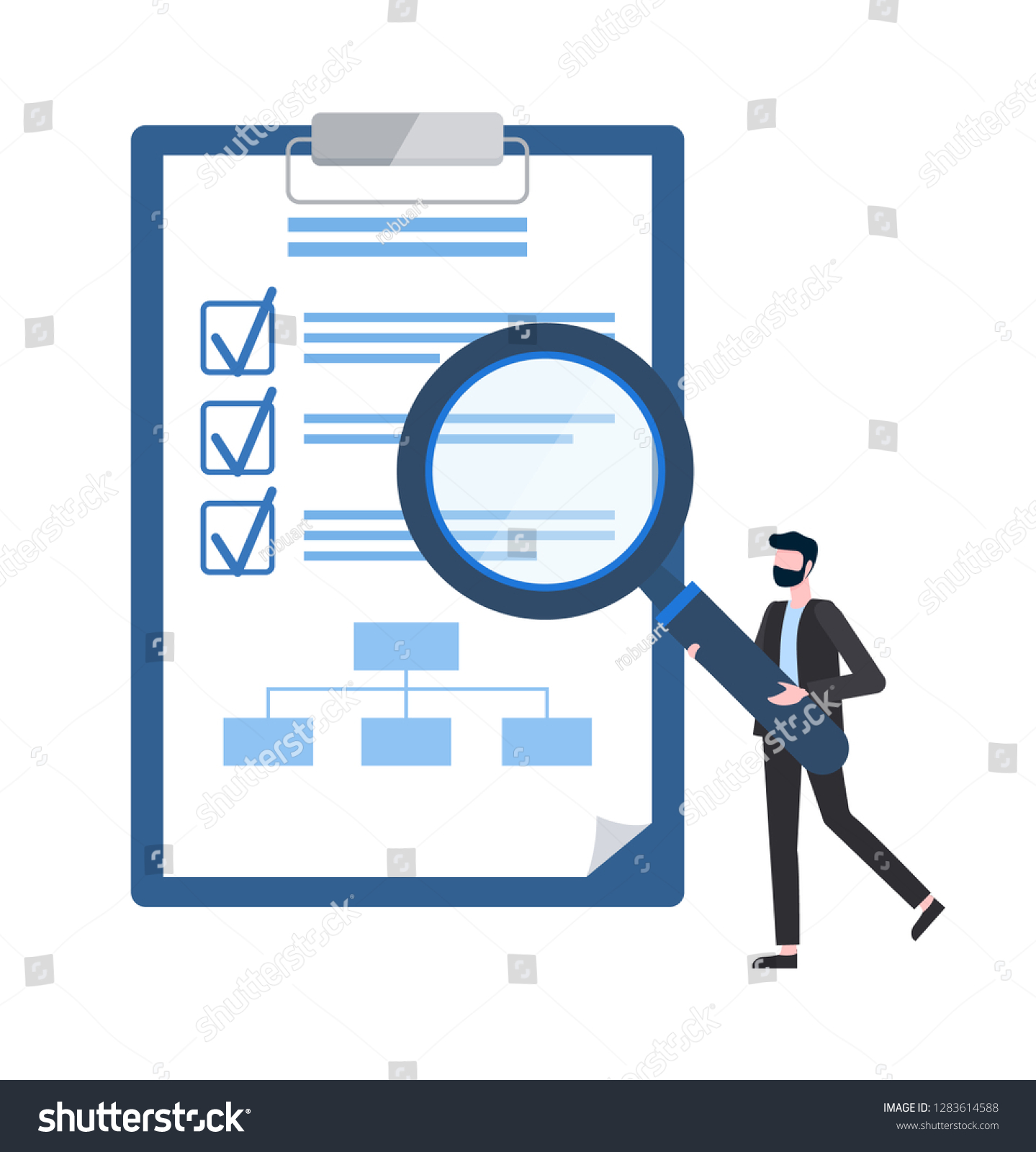 Checklist On Notepad And Businessman With Royalty Free Stock Vector