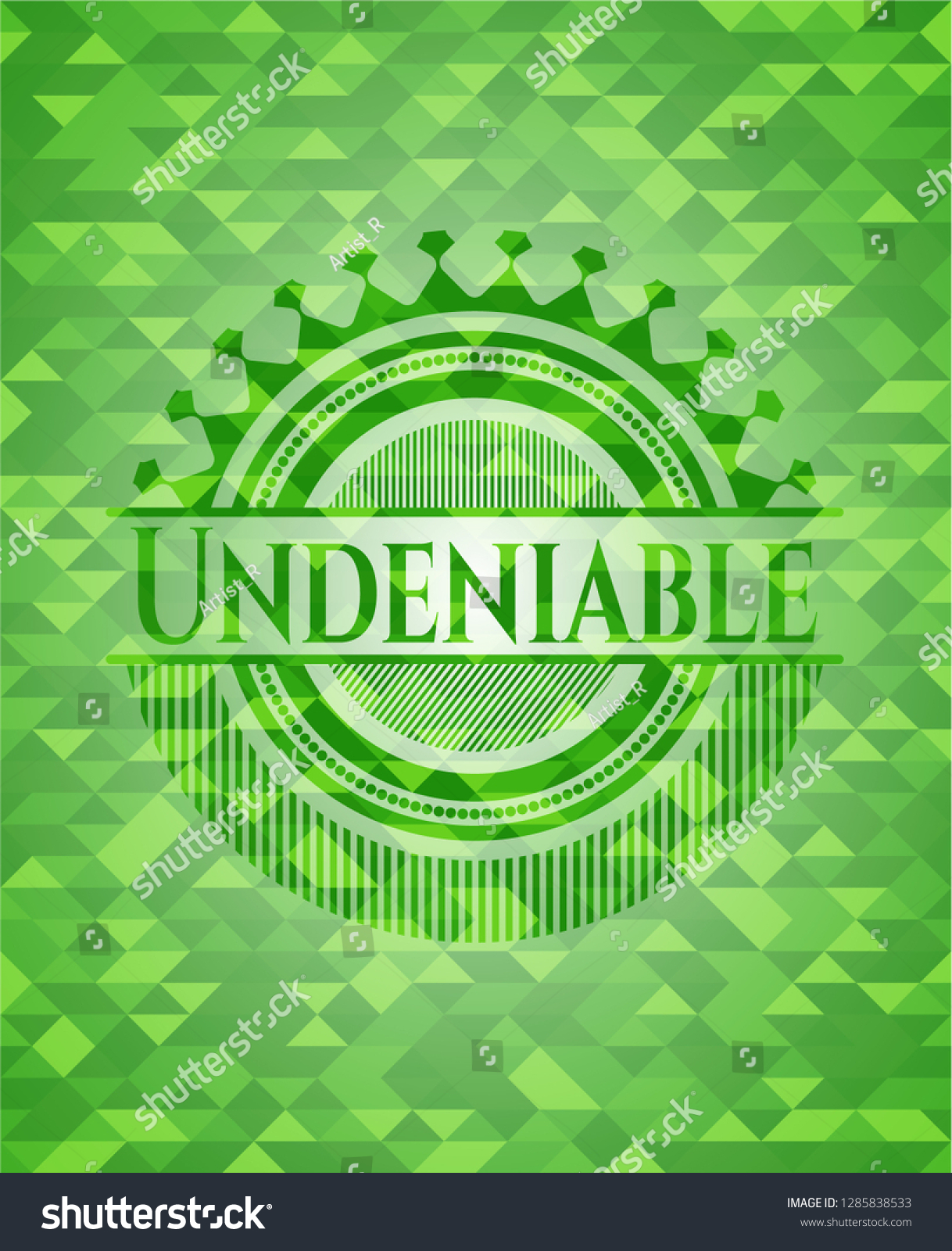 Undeniable Realistic Green Mosaic Emblem Royalty Free Stock Vector