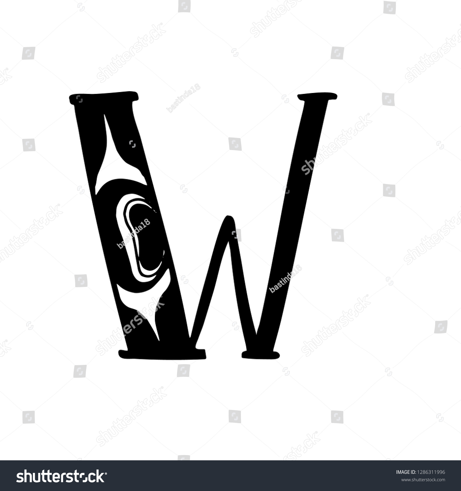 Vector Hand Drawn Typeface Royalty Free Stock Vector 1286311996