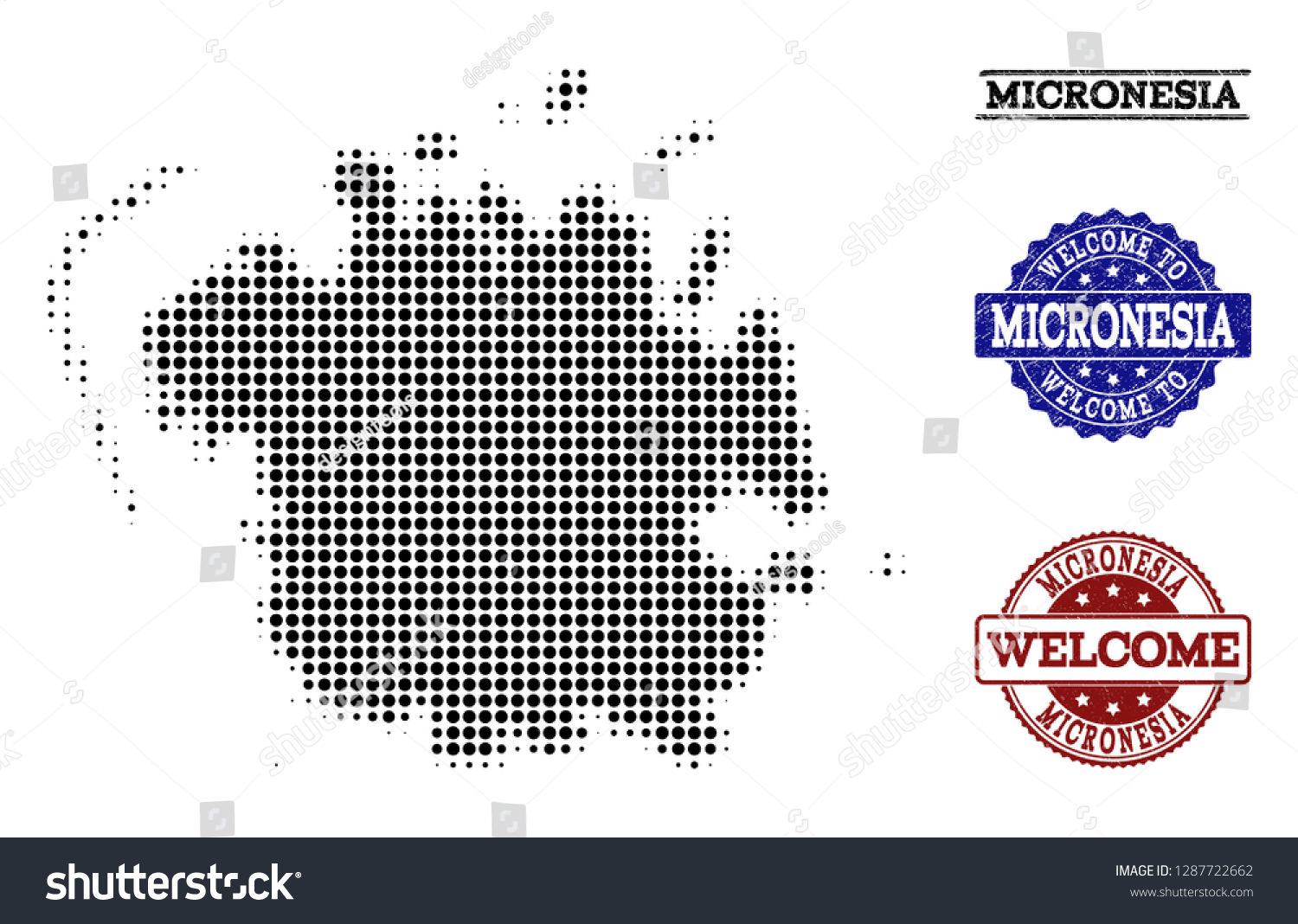 Welcome Composition Of Halftone Map Of Royalty Free Stock Vector