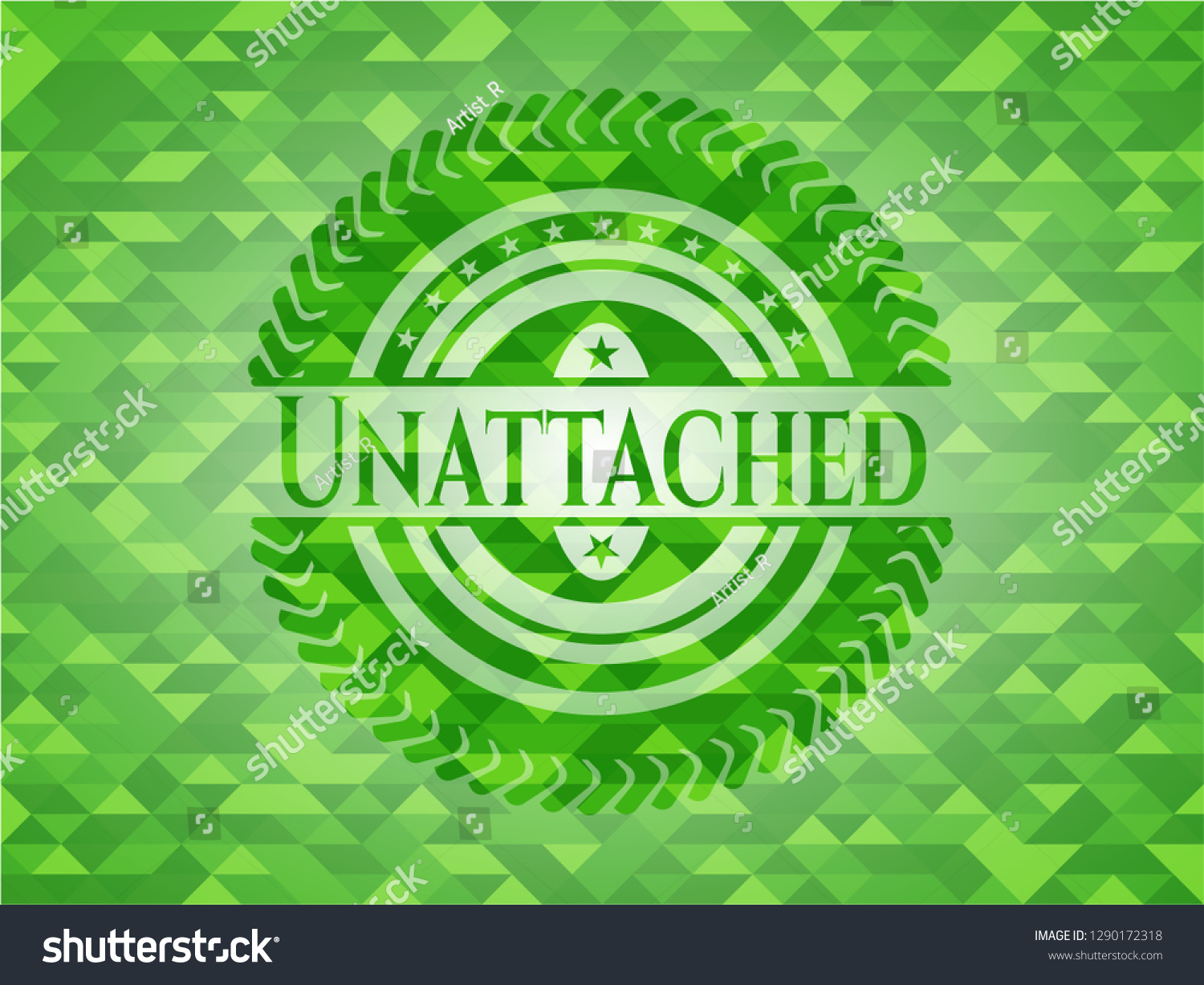 Unattached Realistic Green Emblem Mosaic Royalty Free Stock Vector