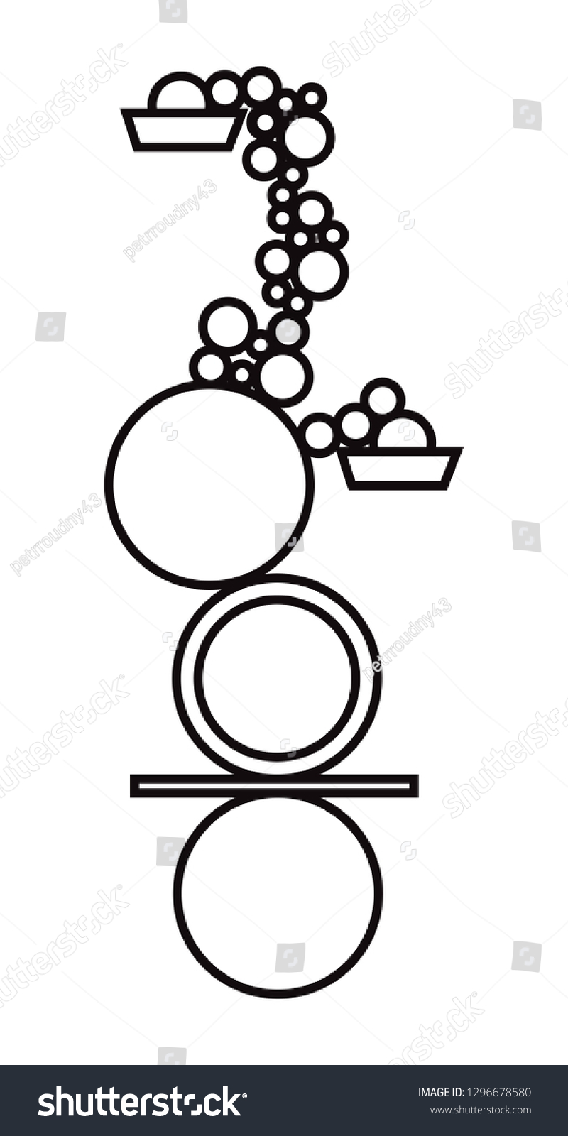 Vector Line Or Outline Black Icon Of Offset Royalty Free Stock Vector