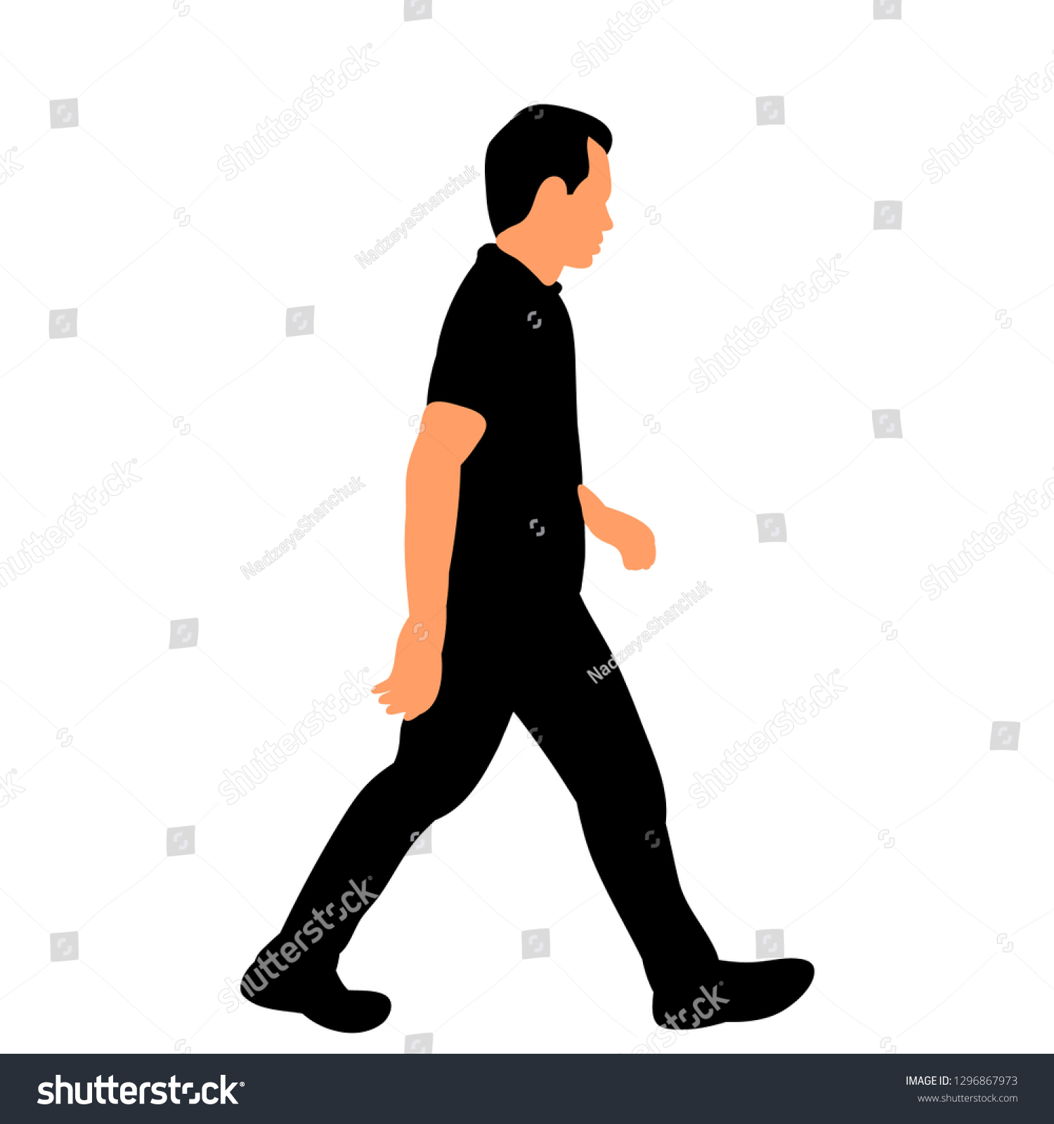 Isolated Silhouette Man Royalty Free Stock Vector 1296867973