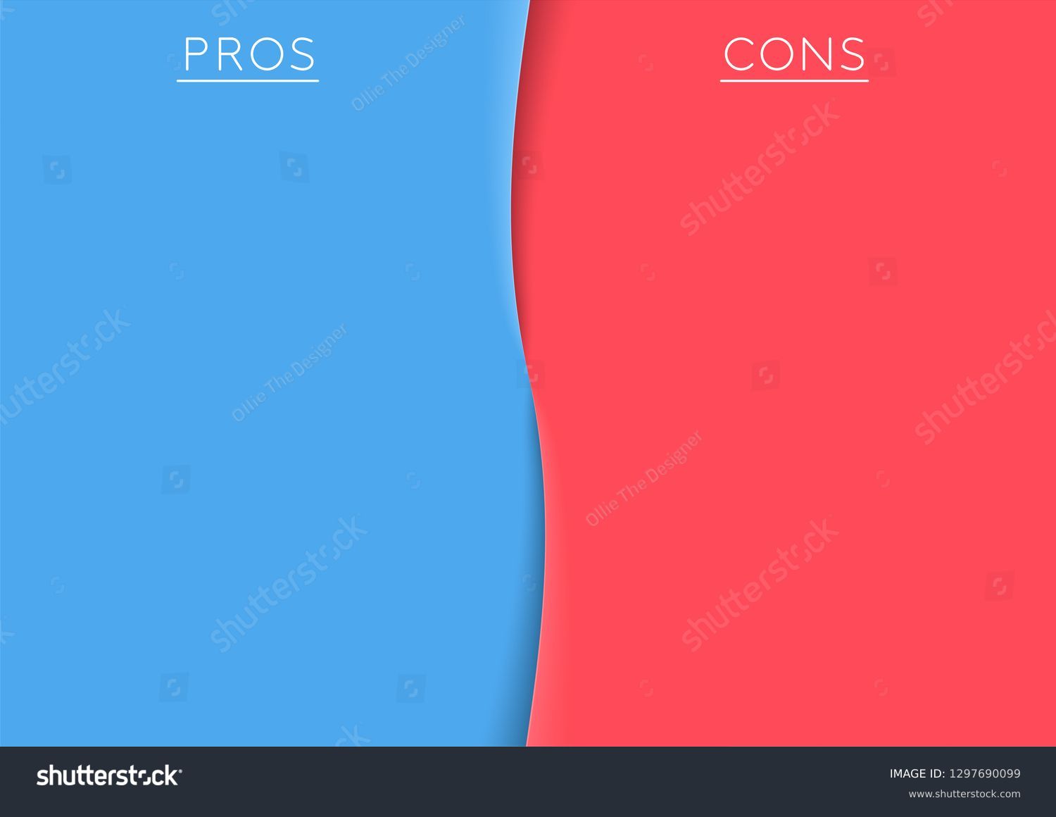 Pros And Cons Centre Divide Comparison List Royalty Free Stock Vector