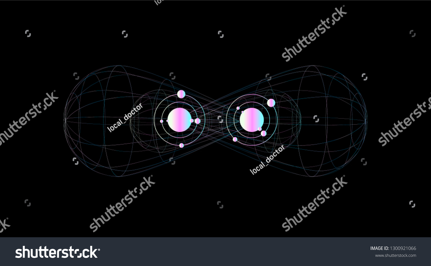 Conceptual Illustration Of Quantum Entanglement Royalty Free Stock