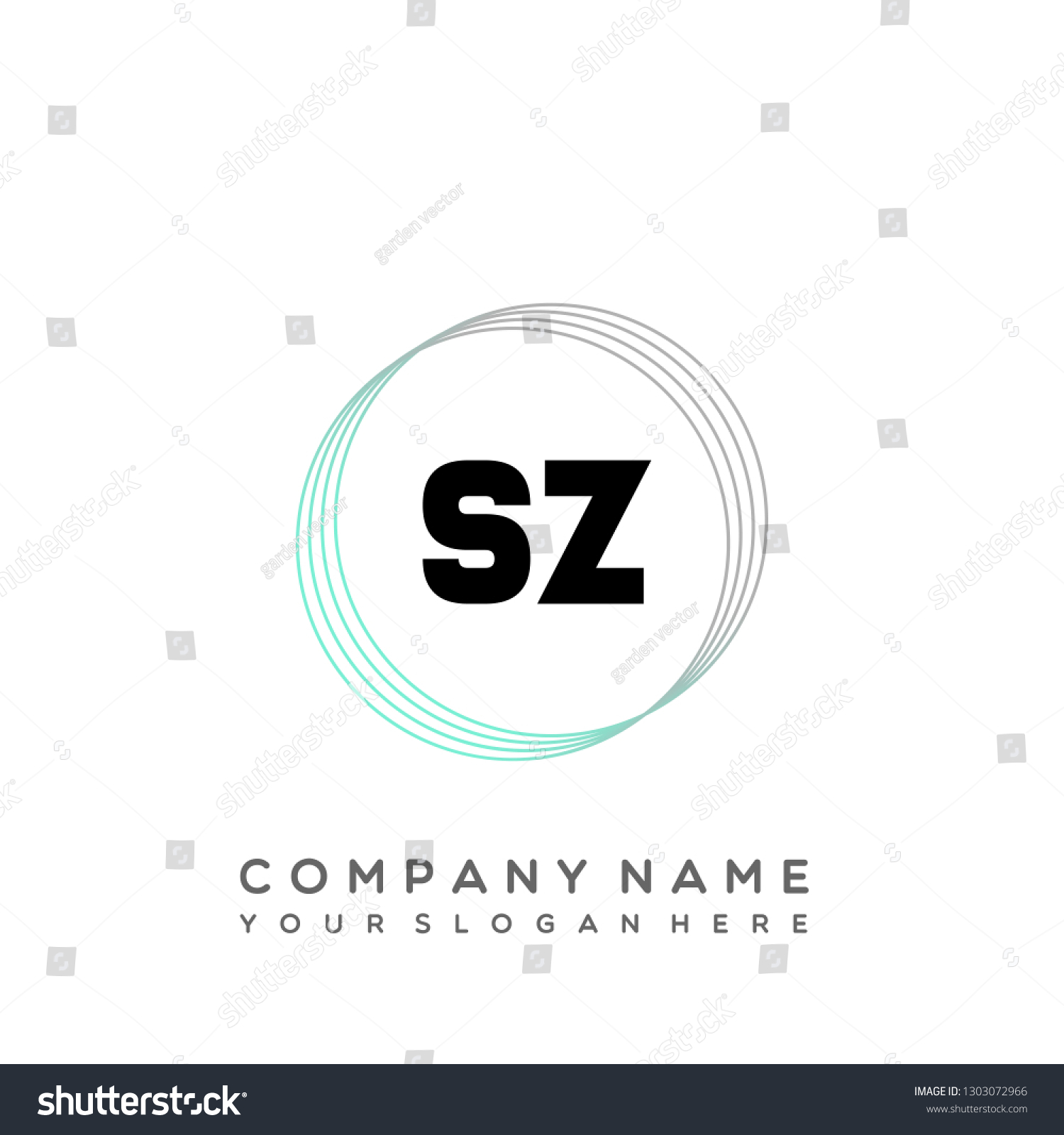 Sz Initial Handwriting Logo Template Vector Royalty Free Stock Vector