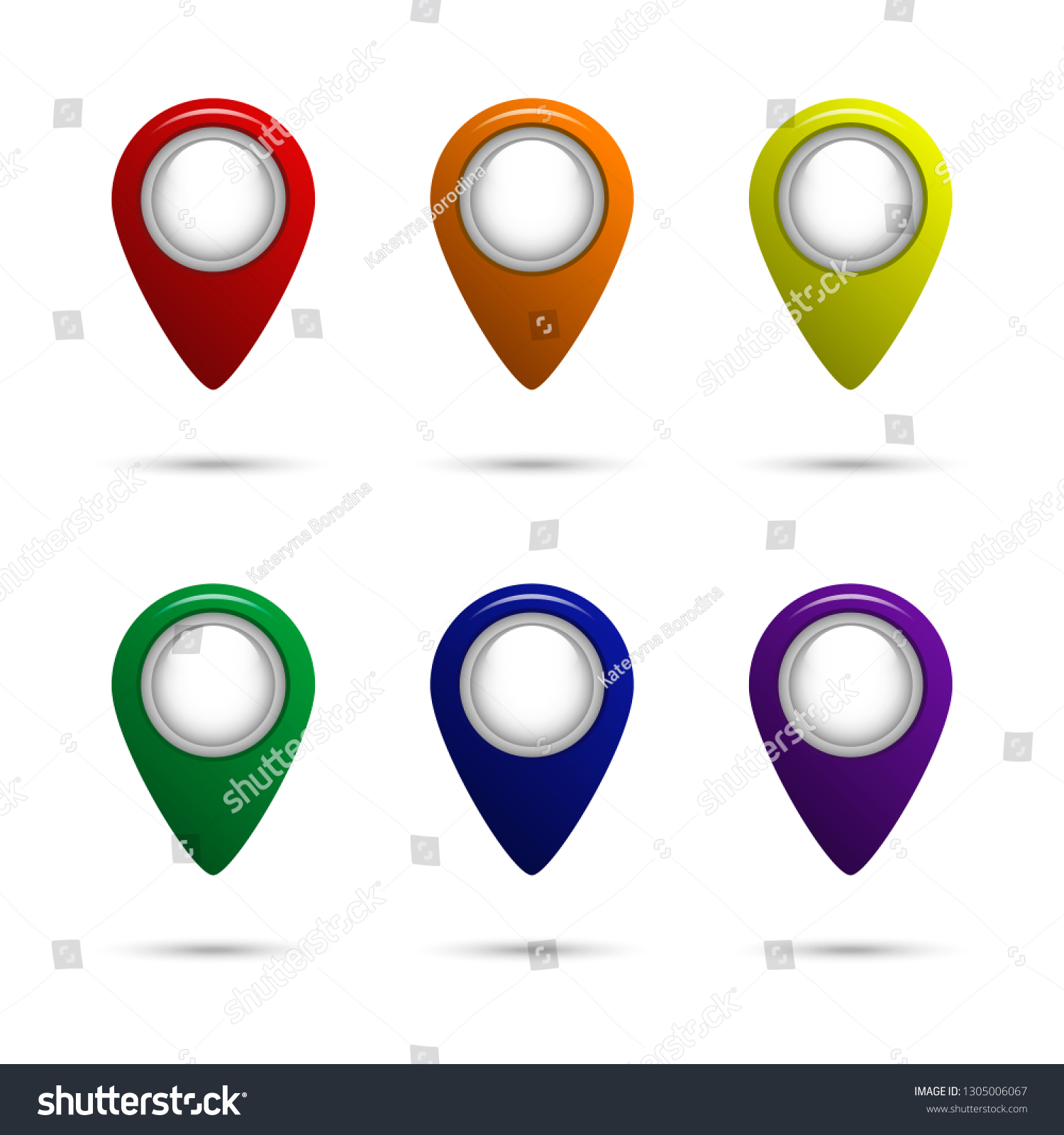 Map Pointer 3d Pin Location Symbols Vector Set Royalty Free Stock