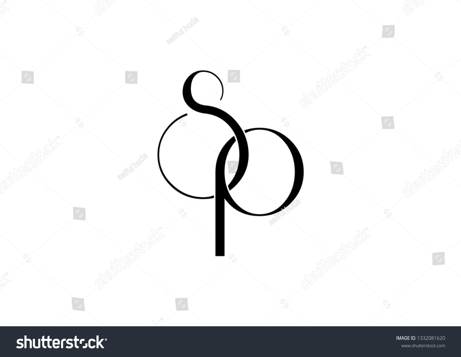 Letter Sp Logo Design Vector Royalty Free Stock Vector