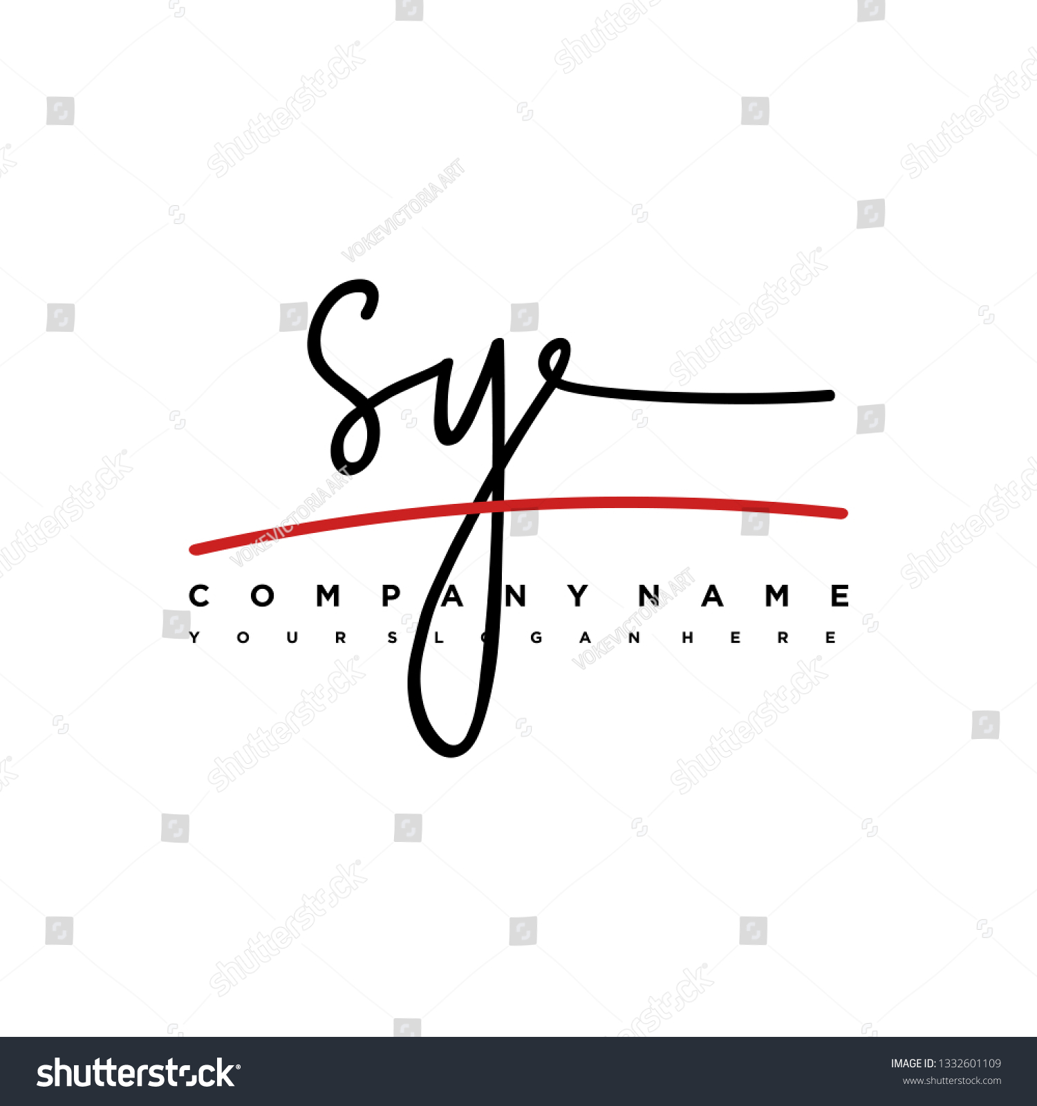 Sy Initial Signature Logo Handwriting Logo Royalty Free Stock Vector