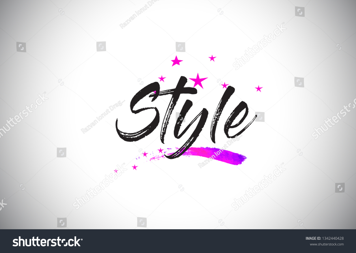 Style Handwritten Word Font With Vibrant Violet Royalty Free Stock