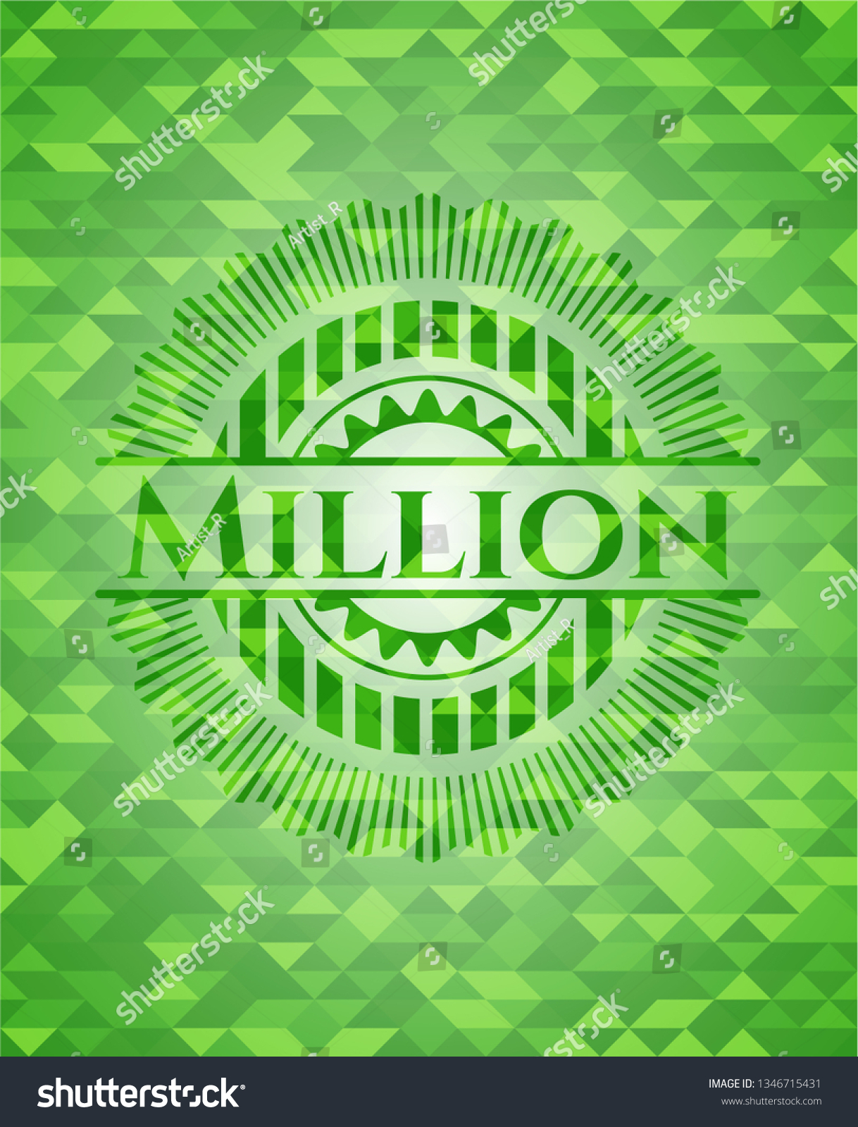 Million Realistic Green Emblem Mosaic Royalty Free Stock Vector