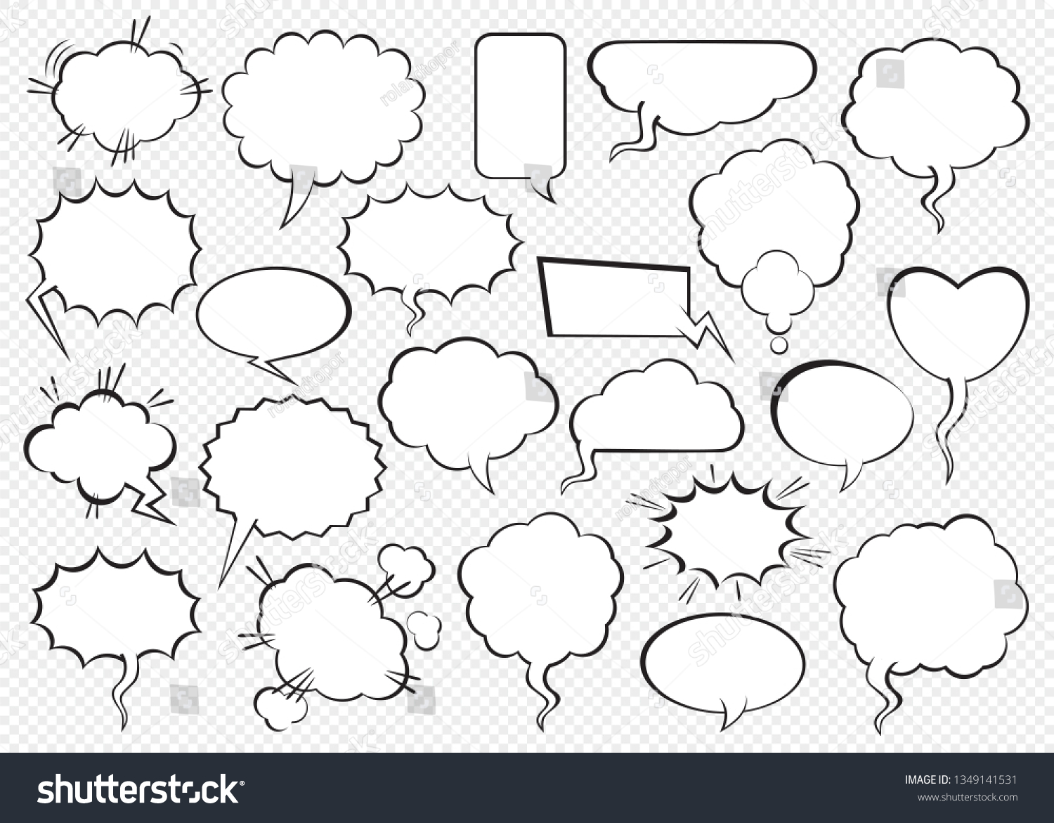 Set Of Comic Speech Bubbles Vector Illustration Royalty Free Stock