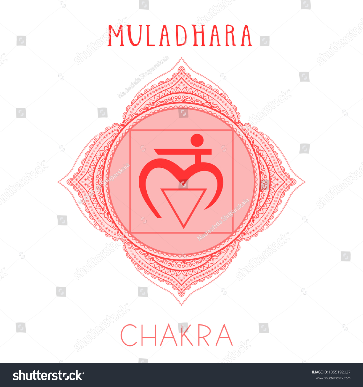 Vector Illustration With Symbol Chakra Muladhara Royalty Free Stock